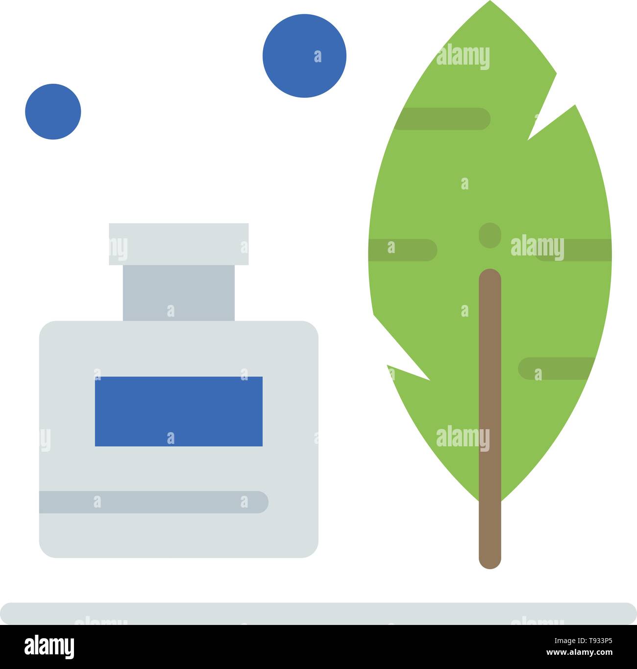 Adobe, Feather, Inkbottle, American Flat Color Icon. Vector icon banner