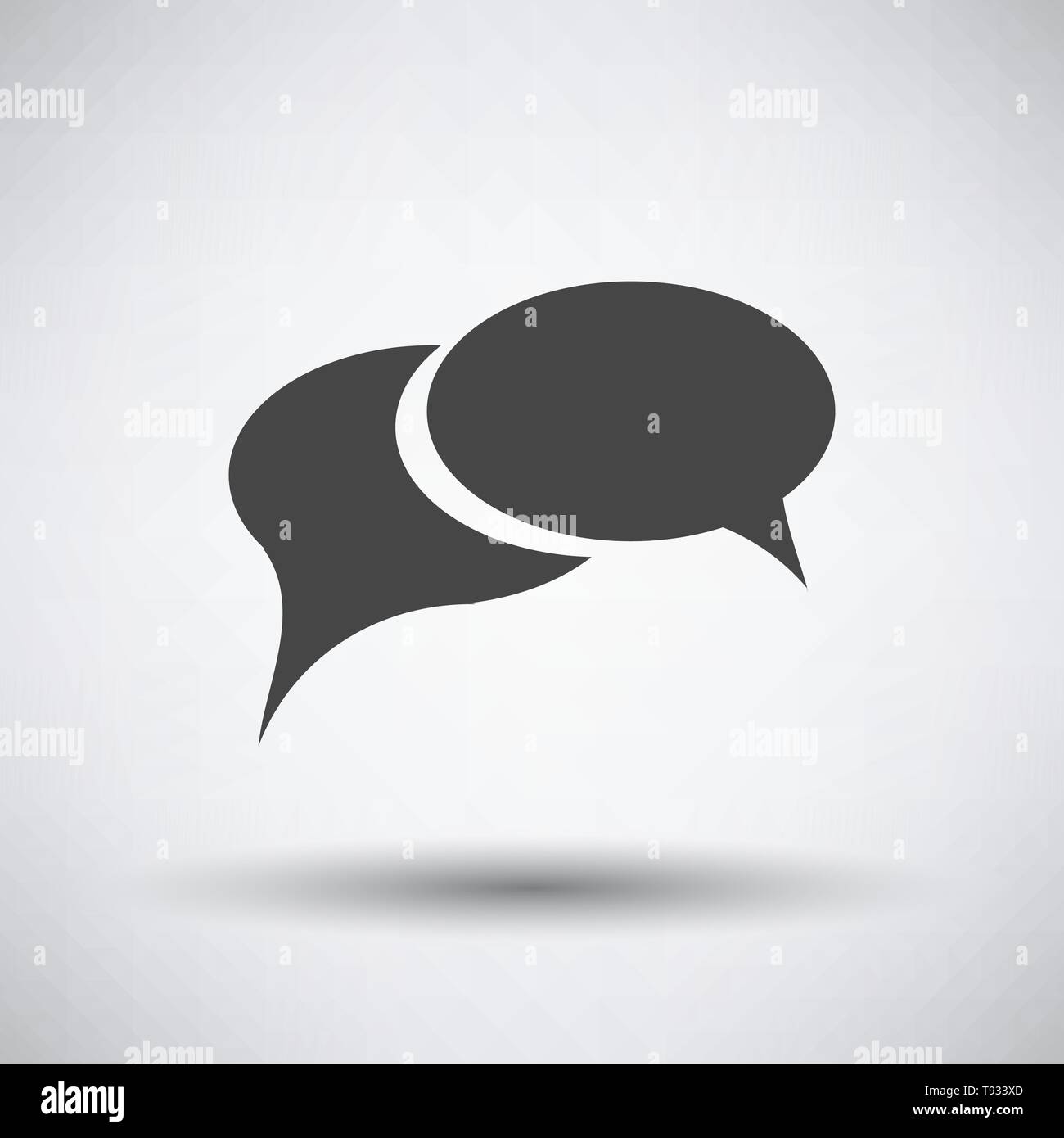 Chat Icon. Dark Gray on Gray Background With Round Shadow. Vector Illustration. Stock Vector
