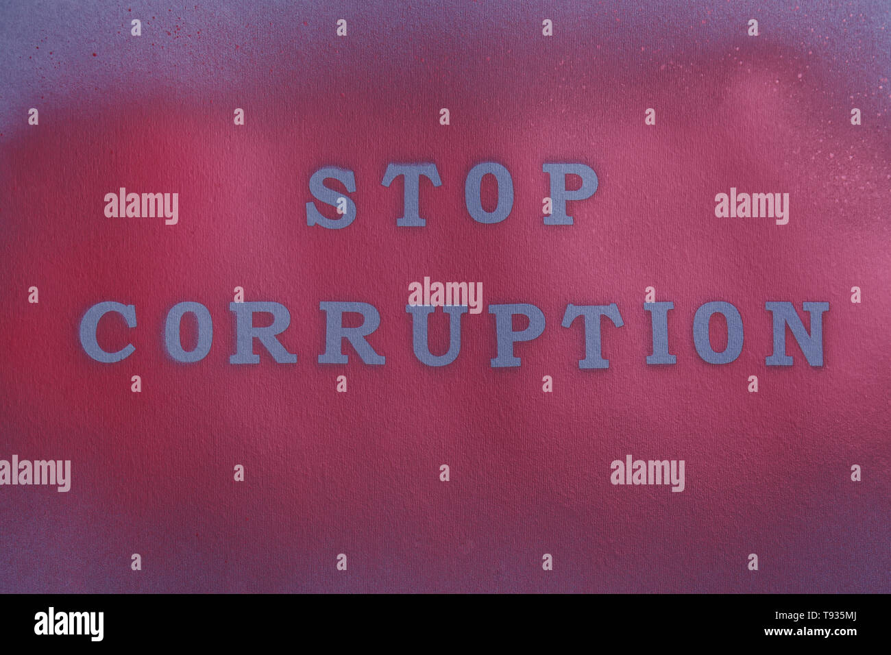 Text STOP CORRUPTION on dark background Stock Photo