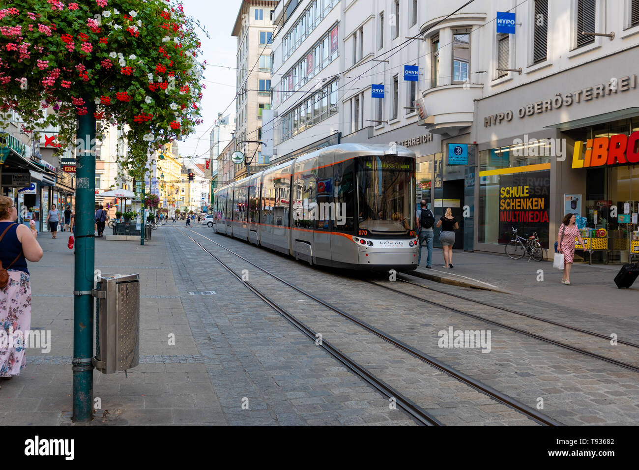 LINZ, AUSTRIA - AUGUST 02, 2018: ram in the shopping street in city ...