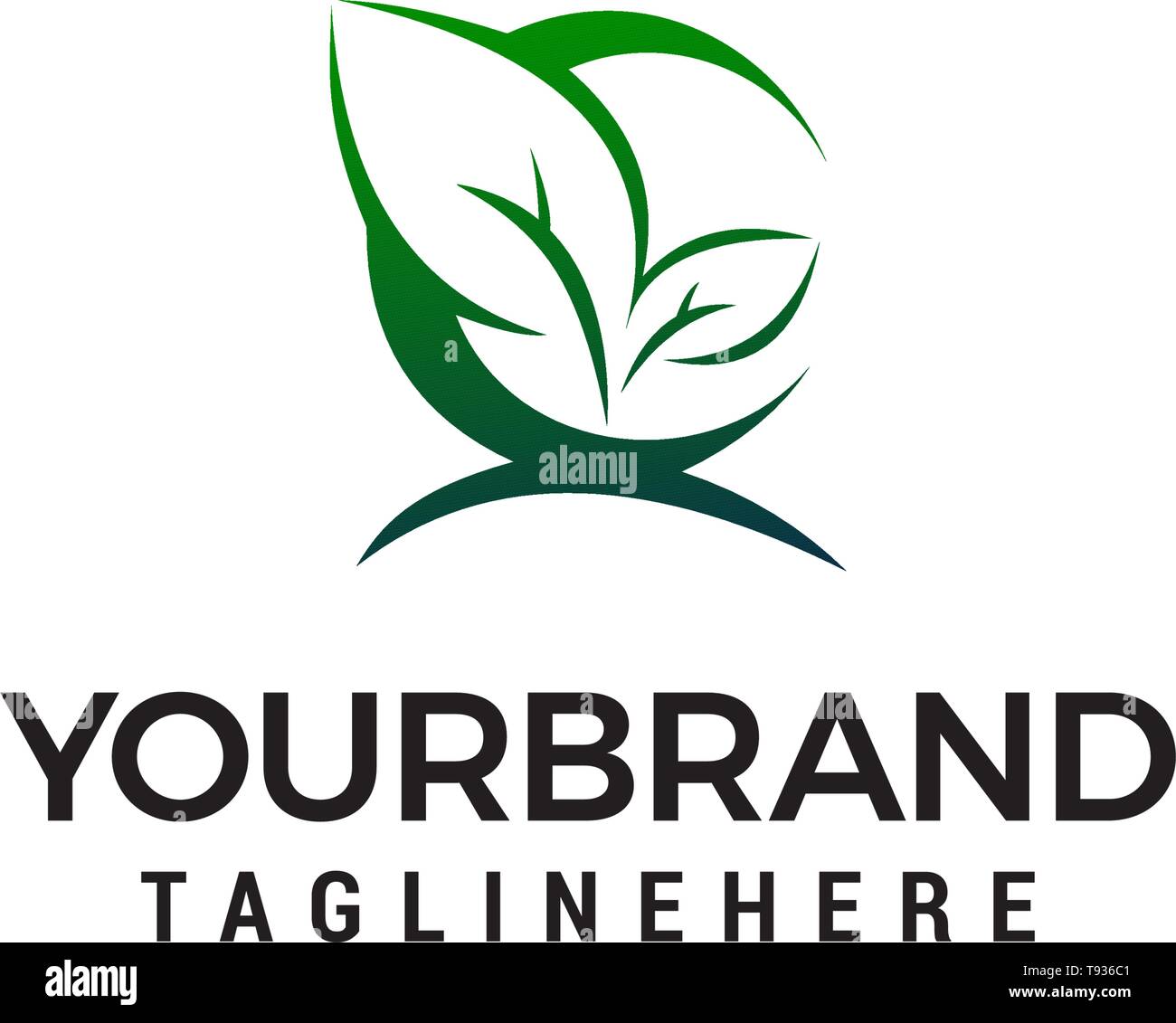 green leaf logo design concept template vector Stock Vector Image & Art ...