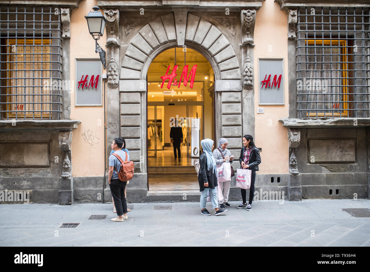 Pisa, H and M store in the city. Stock Photo