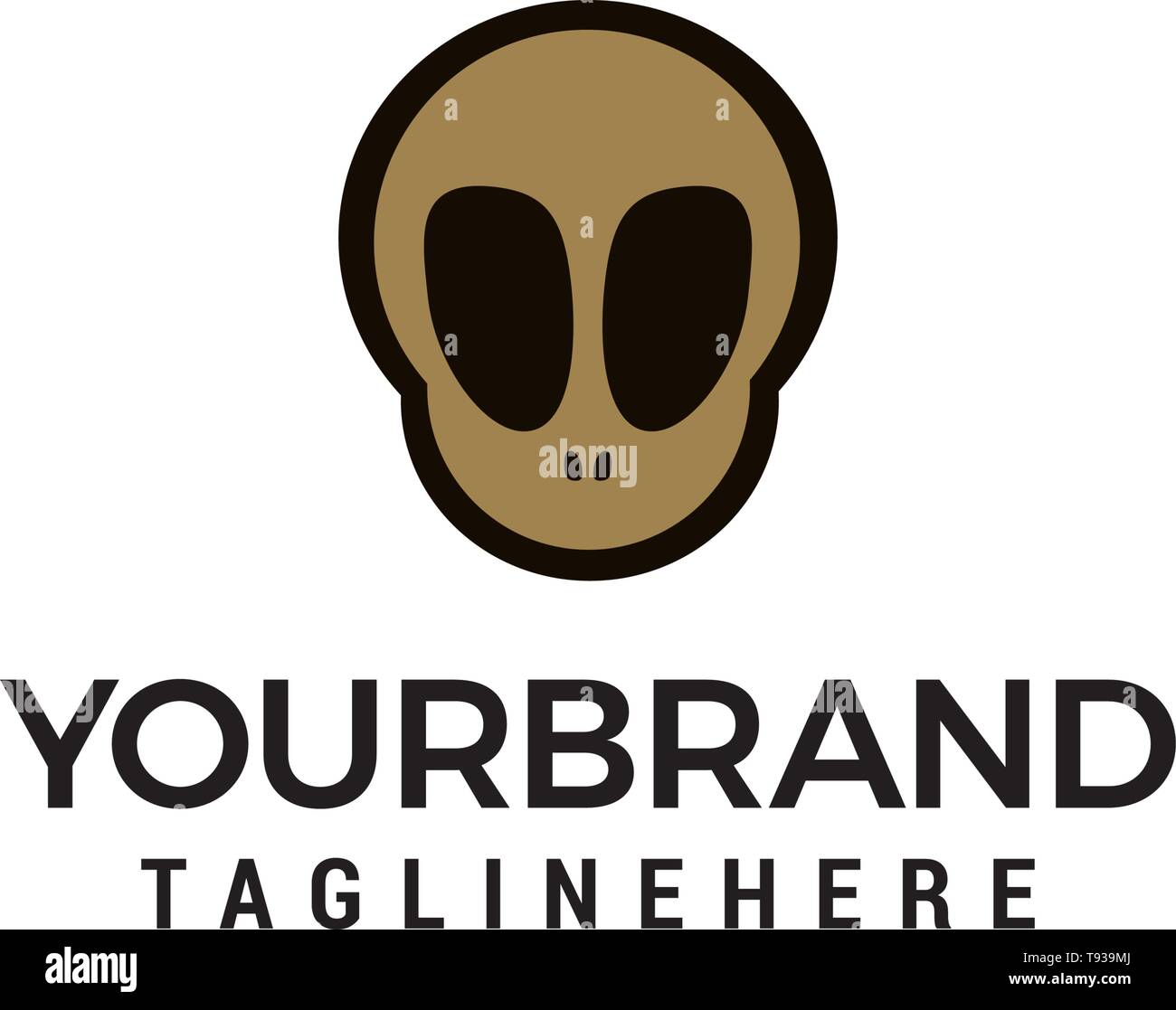 skull logo in trendy flat style design concept template vector Stock Vector