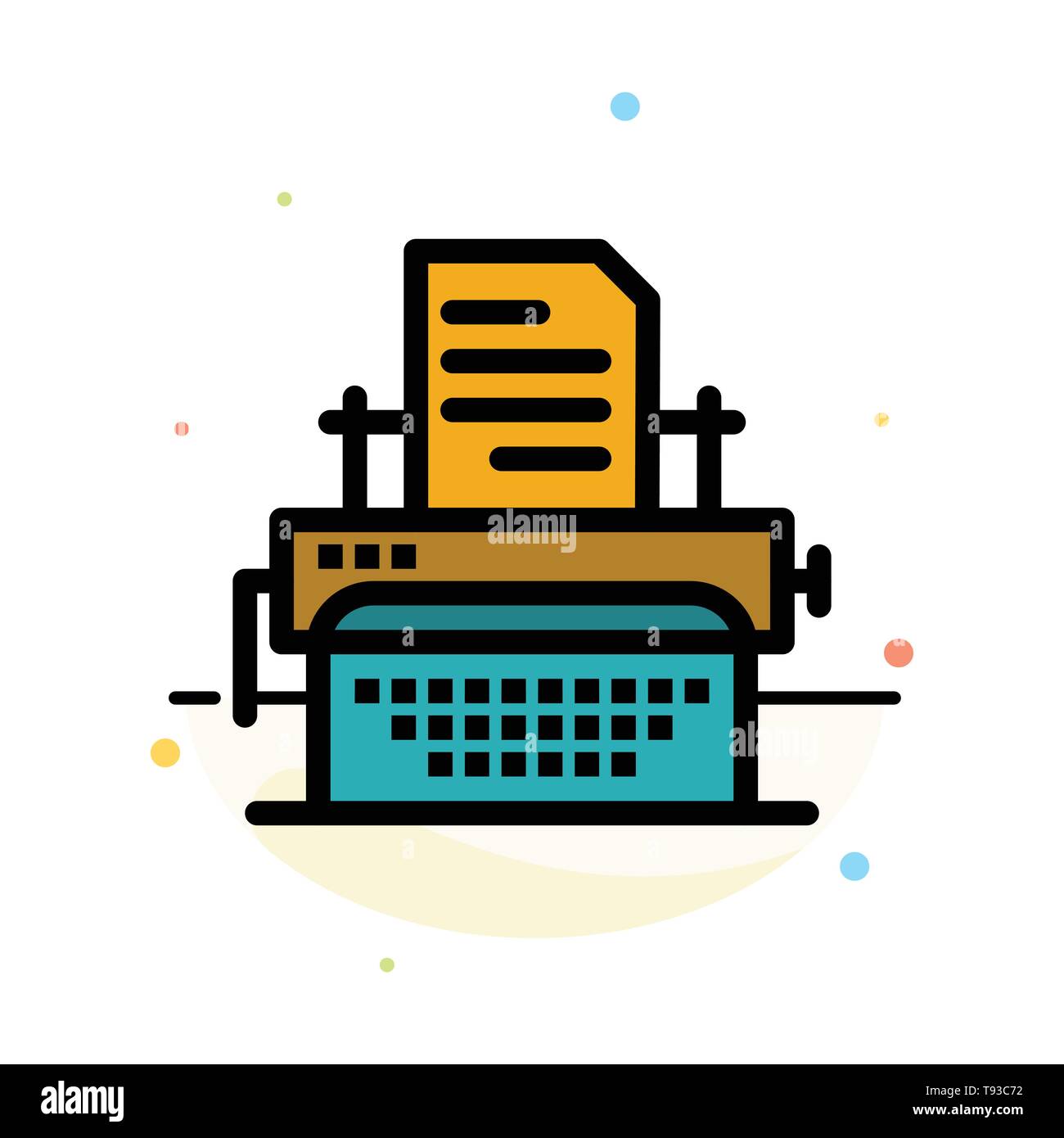 Typewriter, Typing, Document, Publish Abstract Flat Color Icon Template Stock Vector