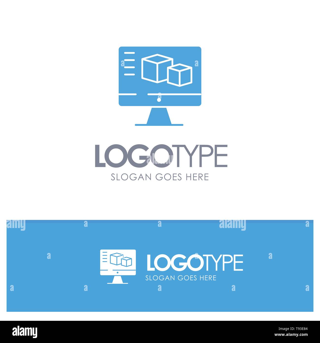 Box blue office Stock Vector Images - Alamy