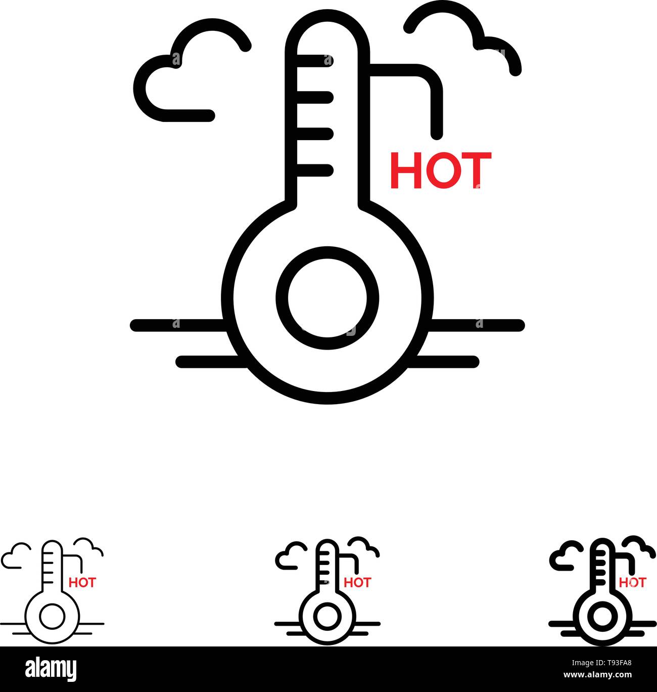 Temperature, Hot, Weather, Update Bold and thin black line icon set Stock Vector Image & Art Alamy