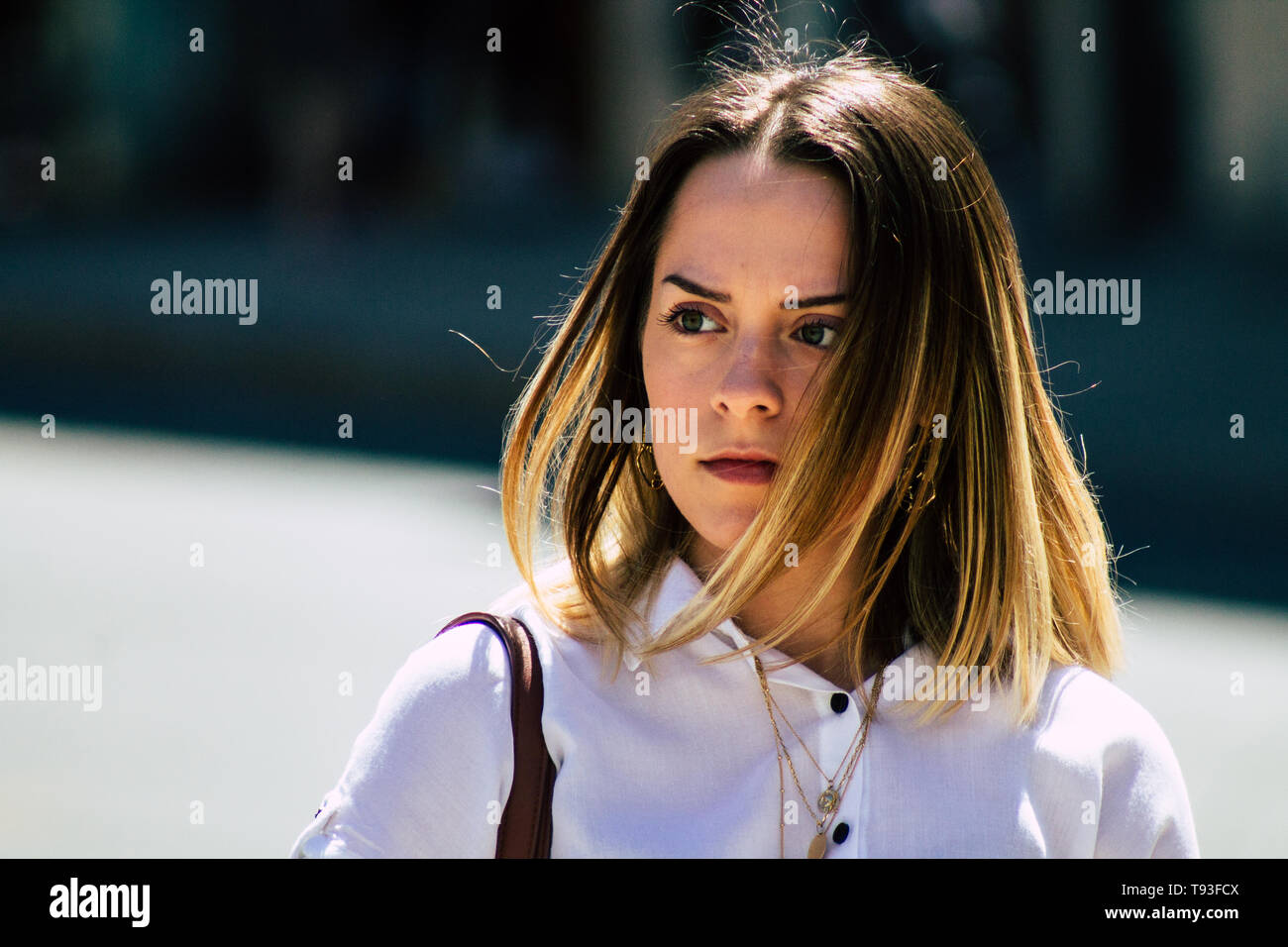 Reims France May 15 2019 View Of Unknown French Girl