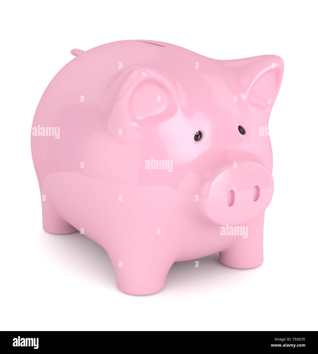 3d render of piggy bank over white background Stock Photo - Alamy