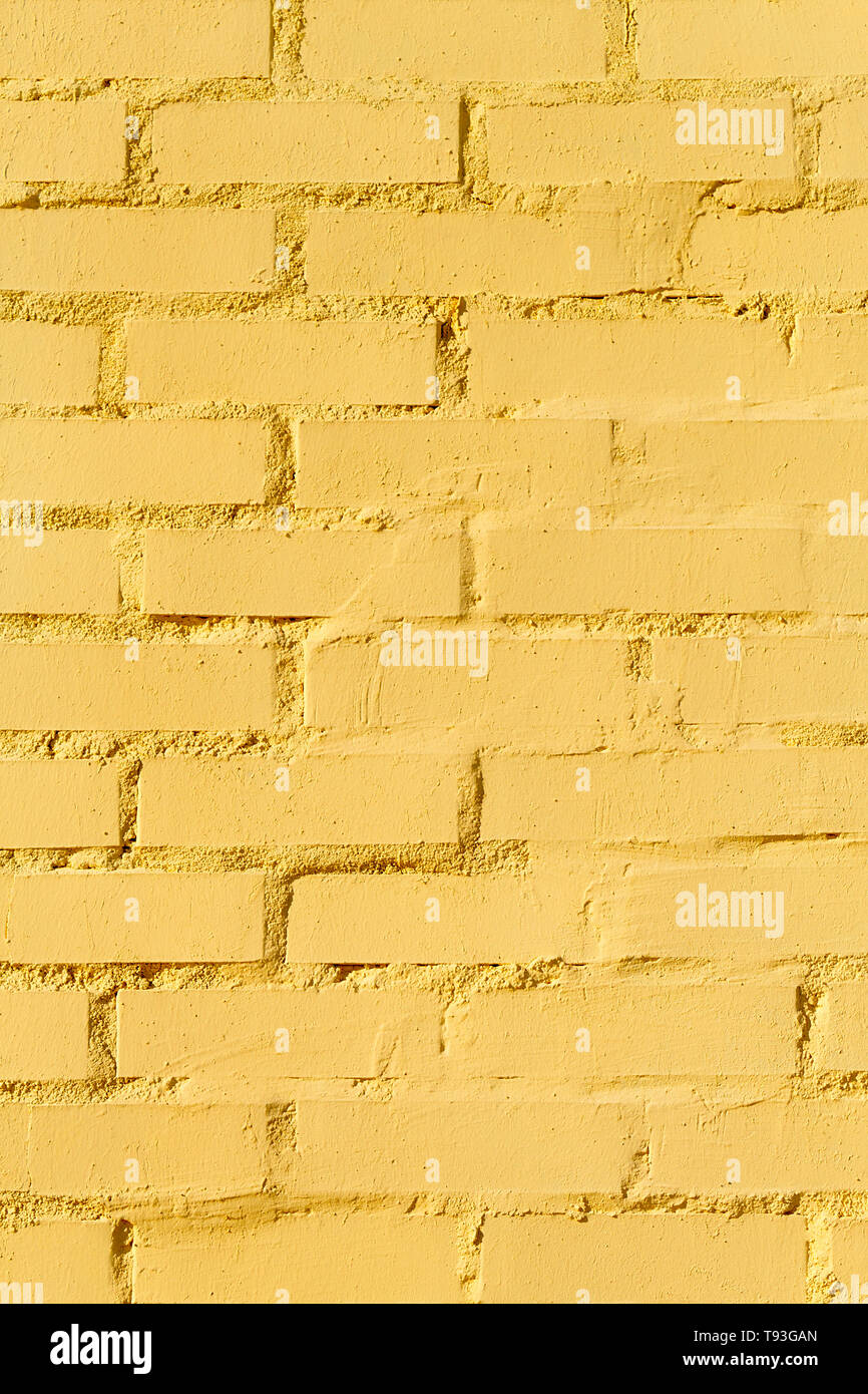 old yellow brick wall background Stock Photo