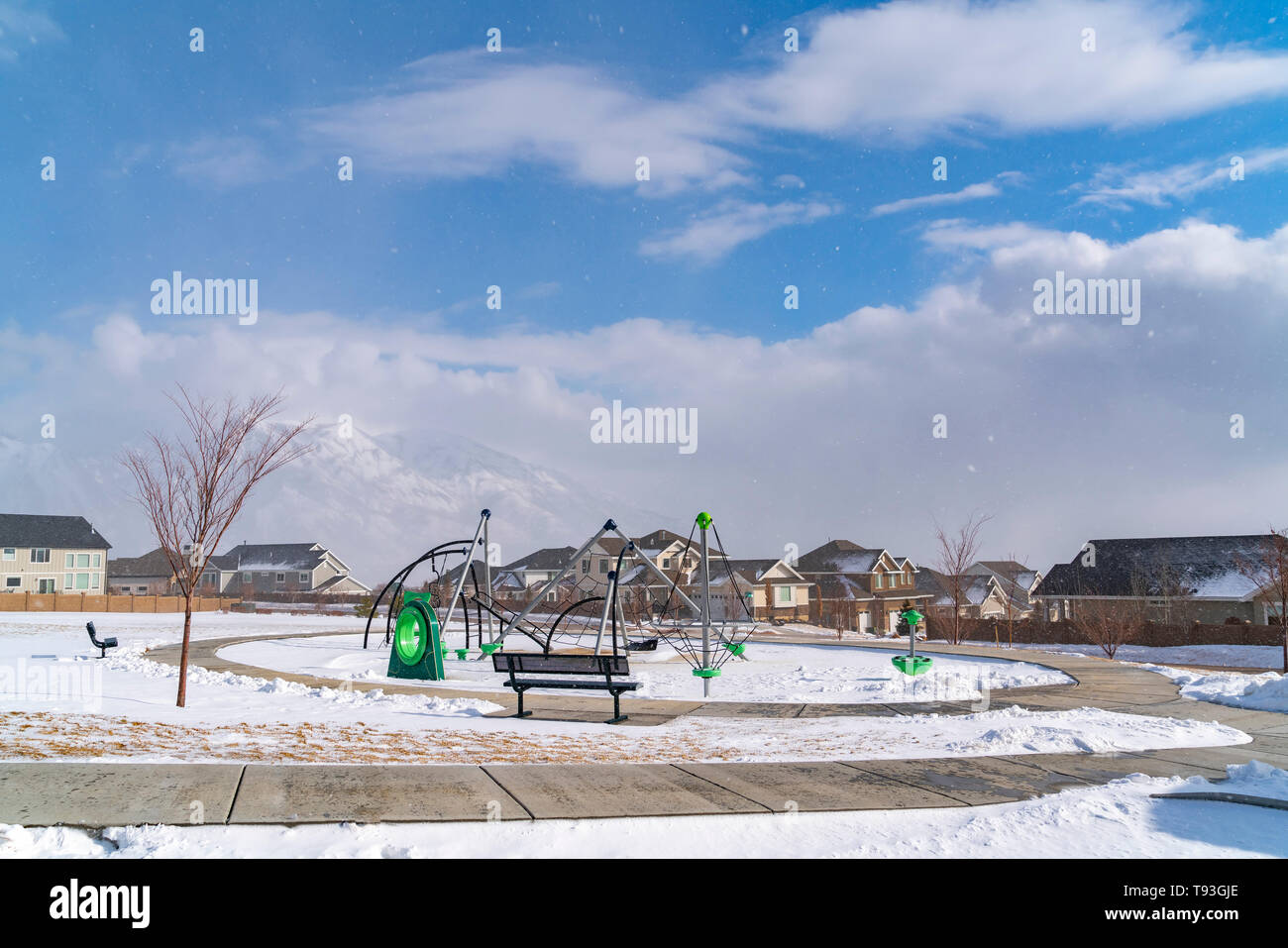 Playground structure outdoors in winter hi-res stock photography and ...