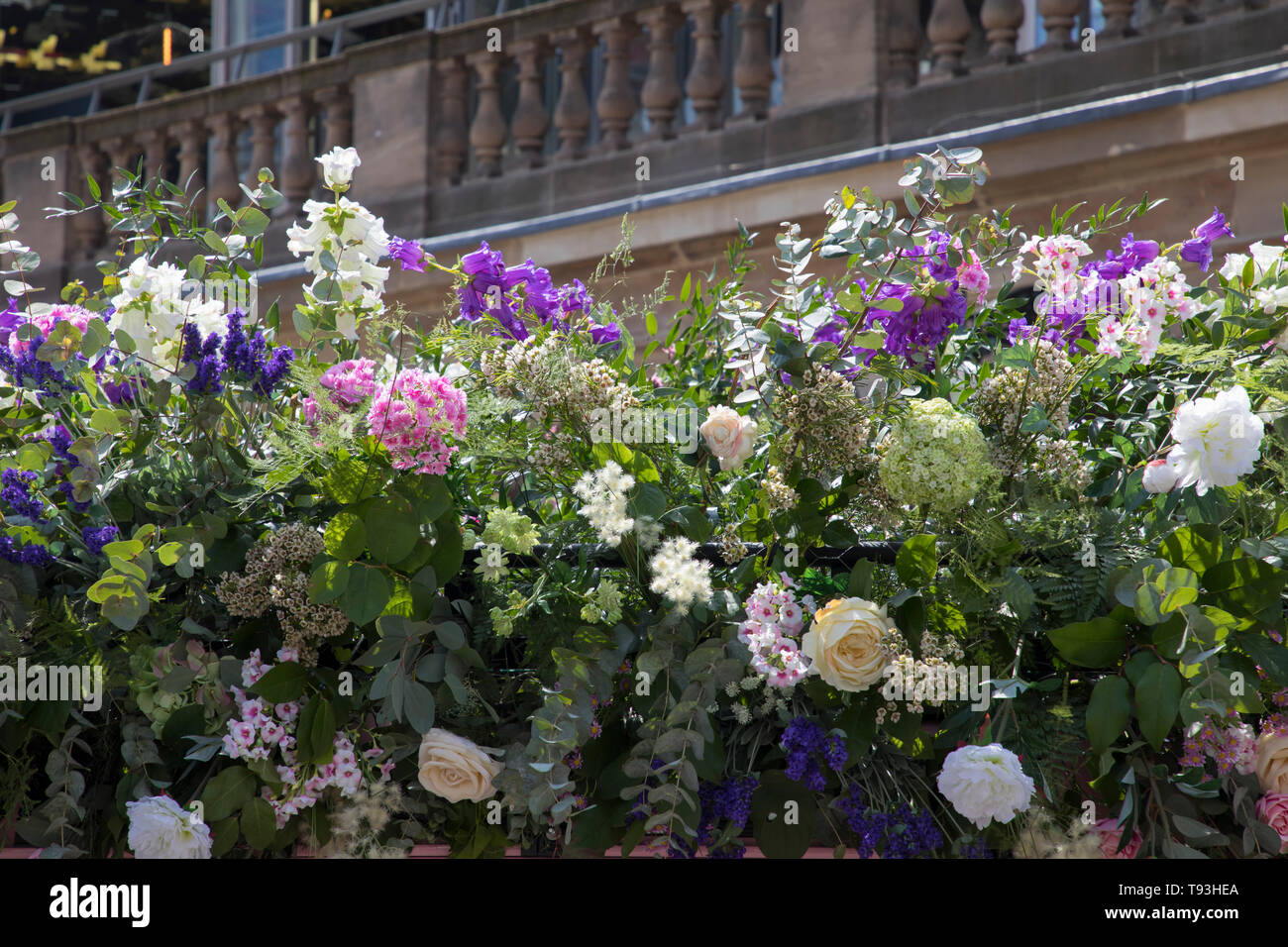 LONDON, UNITED KINGDOM - MAY 15th, 2019: Covent Garden celebrates its heritage as London’s original flower market with elaborated floral installations Stock Photo