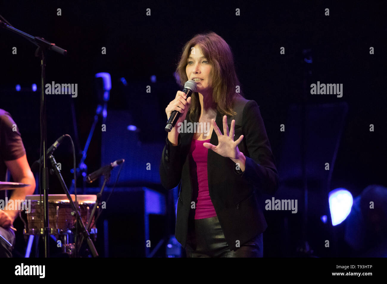 Singer Carla Bruni on stage during concert at the Jazz Festival of Juan on 2018/07/17 *** Local Caption *** Stock Photo