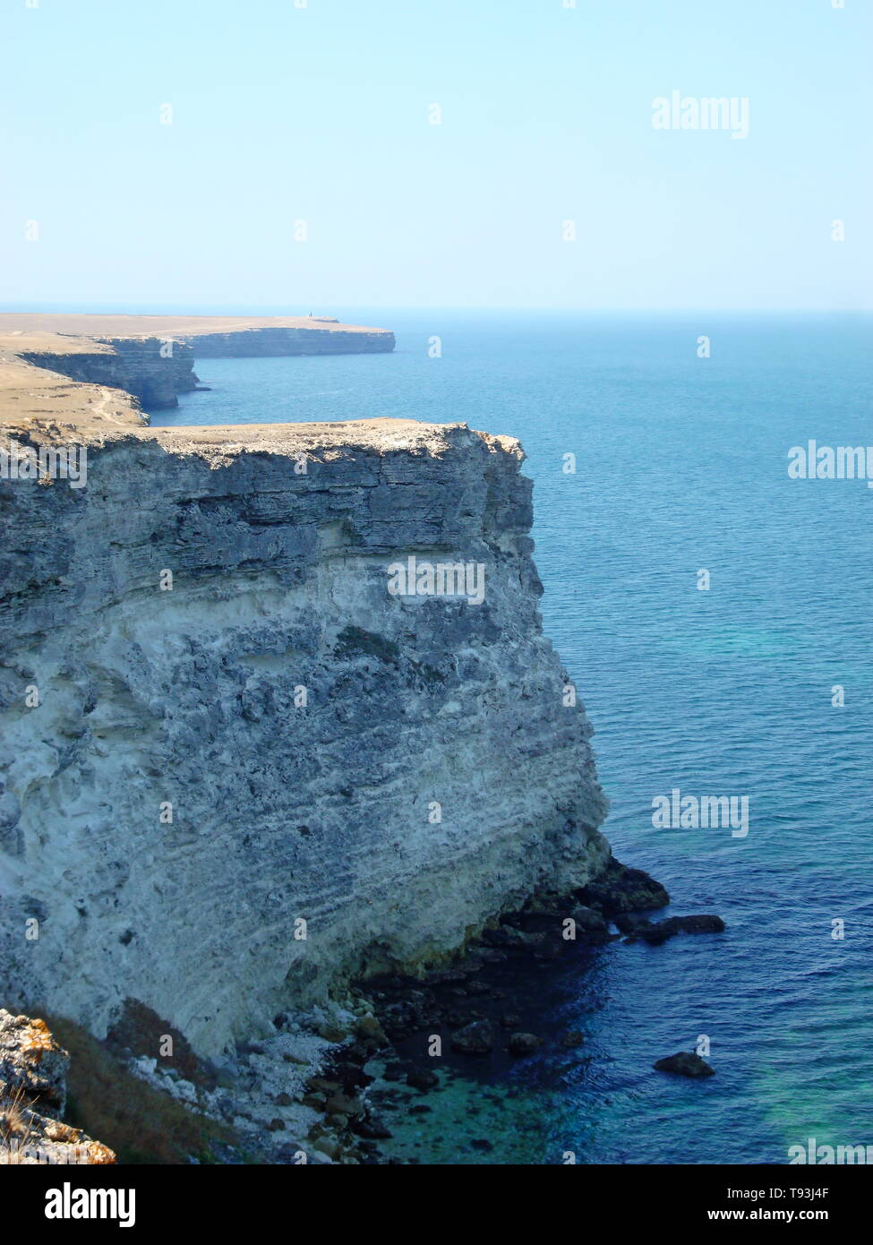High cliff in Crimea black sea Stock Photo