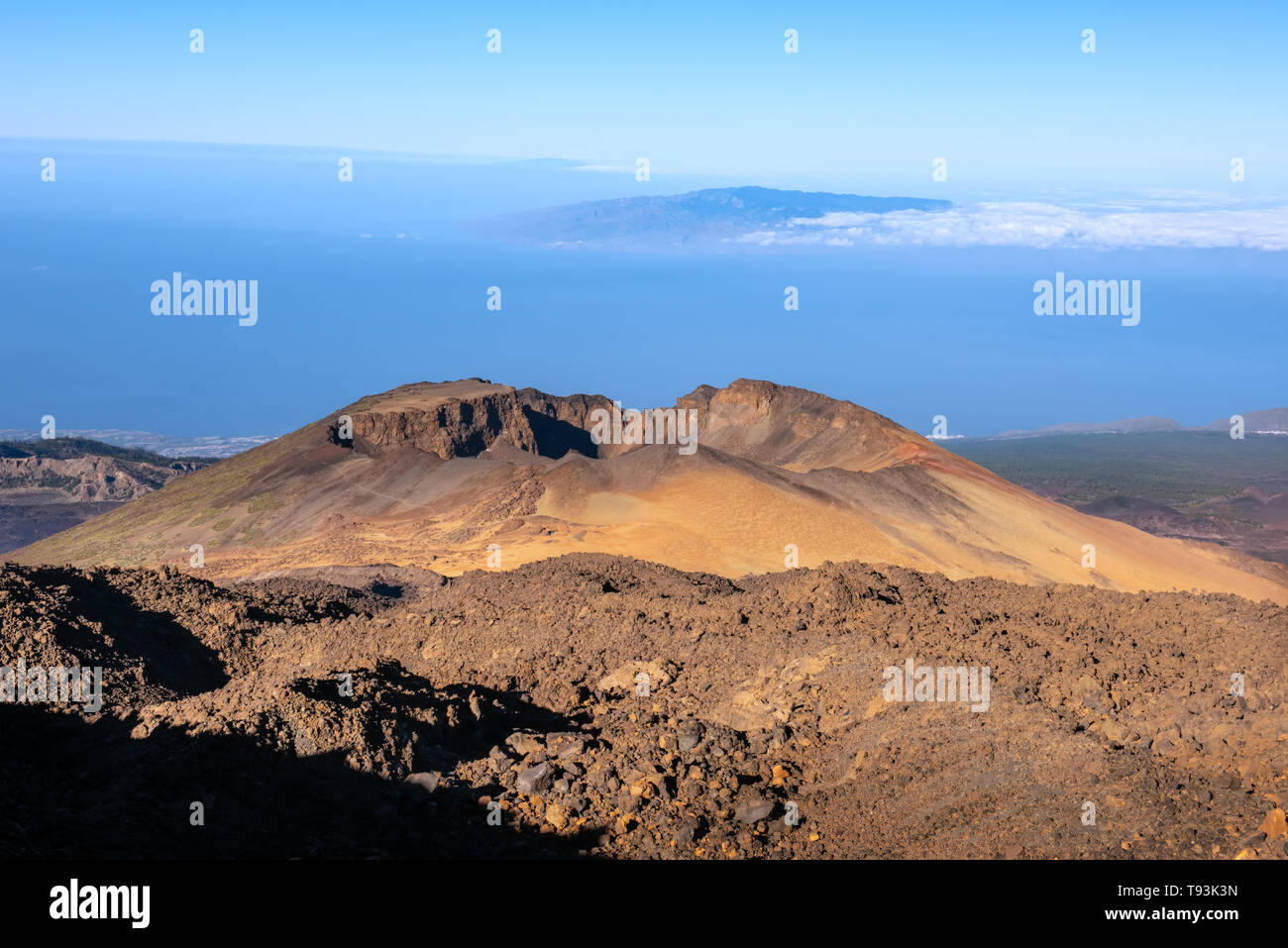 view to Pico Viejo volcano Teide National Park, Tenerife, Spain Stock Photo