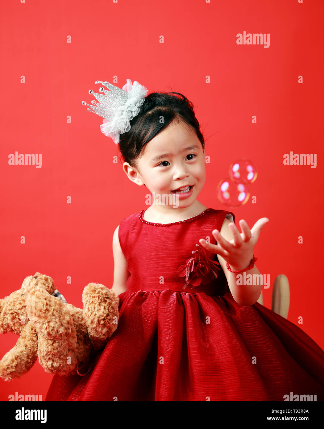 A Happy Chinese Little Girl Stock Photo 246561178 Alamy