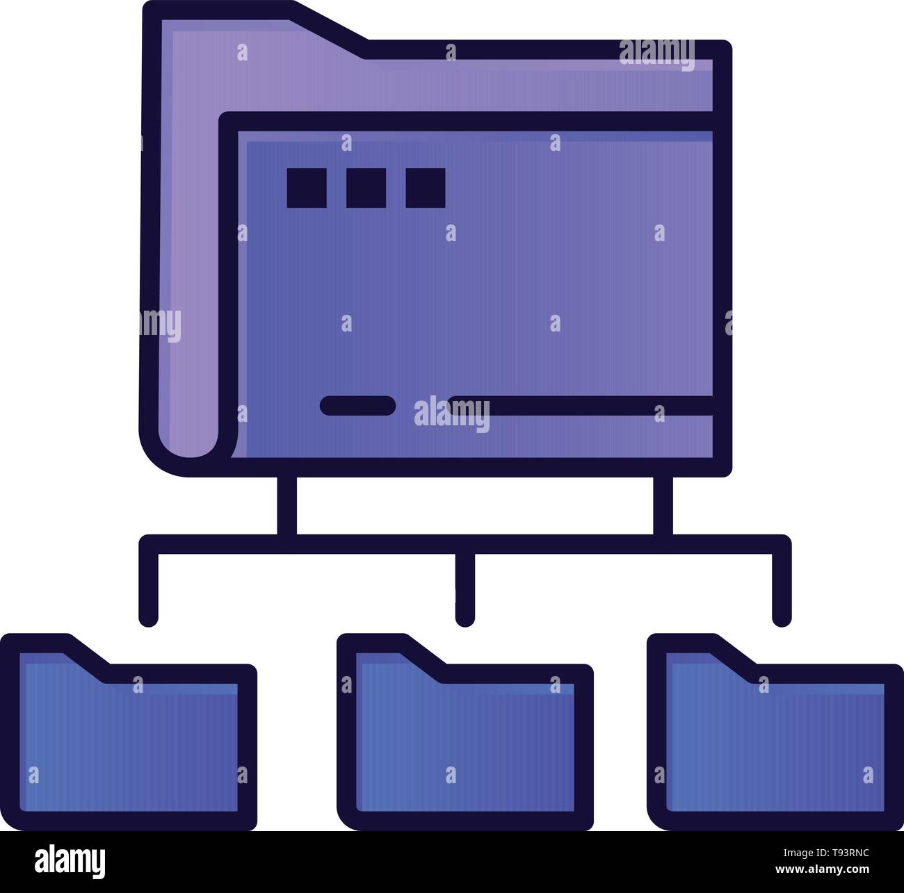 Folder Folders Network Computing Flat Color Icon Vector Icon