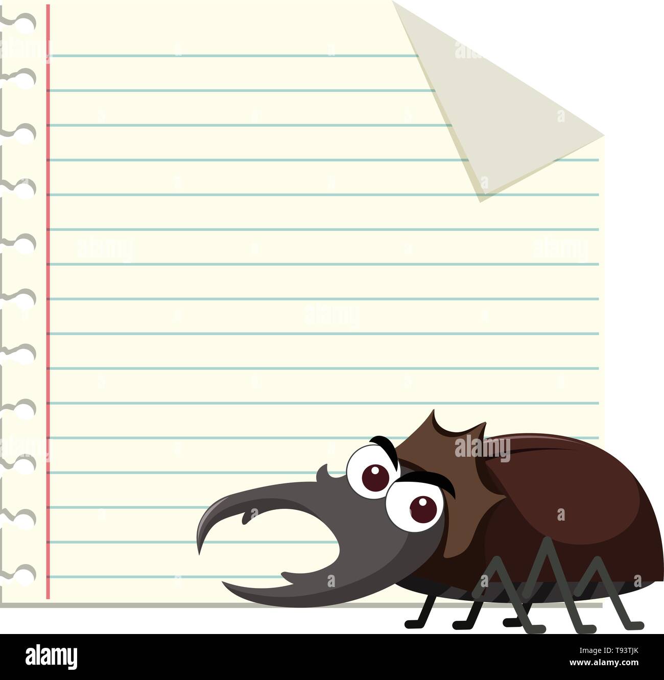 A beetle on note template illustration Stock Vector Image & Art - Alamy
