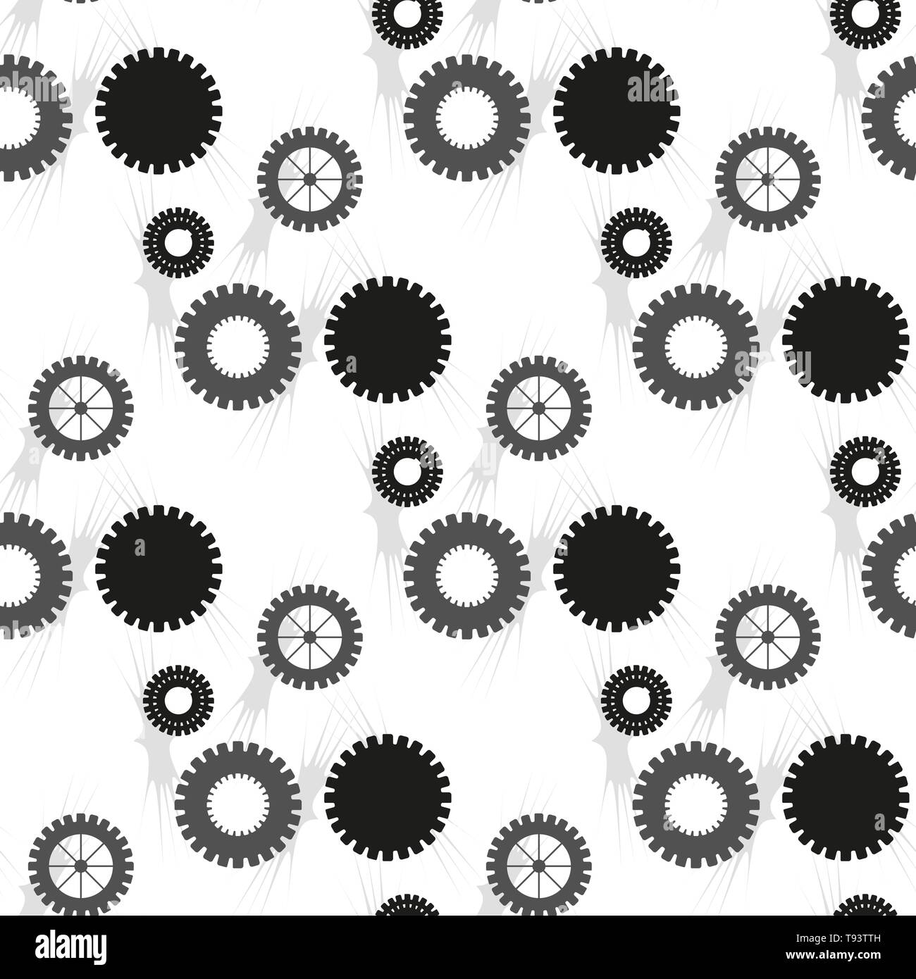 Vector pattern made of cogs. Seamless tiling background. Abstract ...