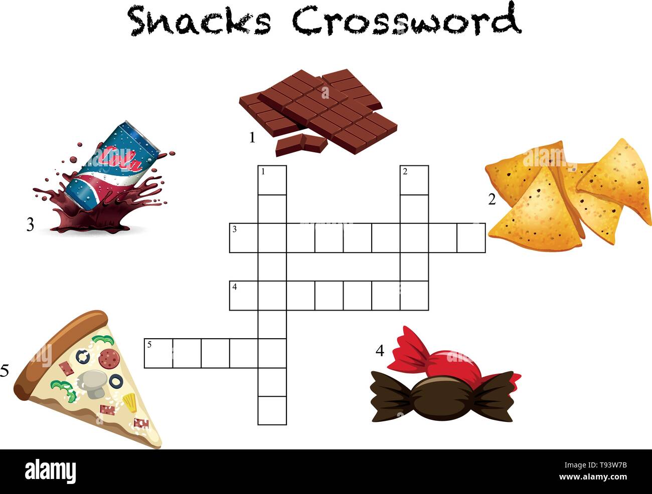 A snack crossword template illustration Stock Vector Image Art Alamy