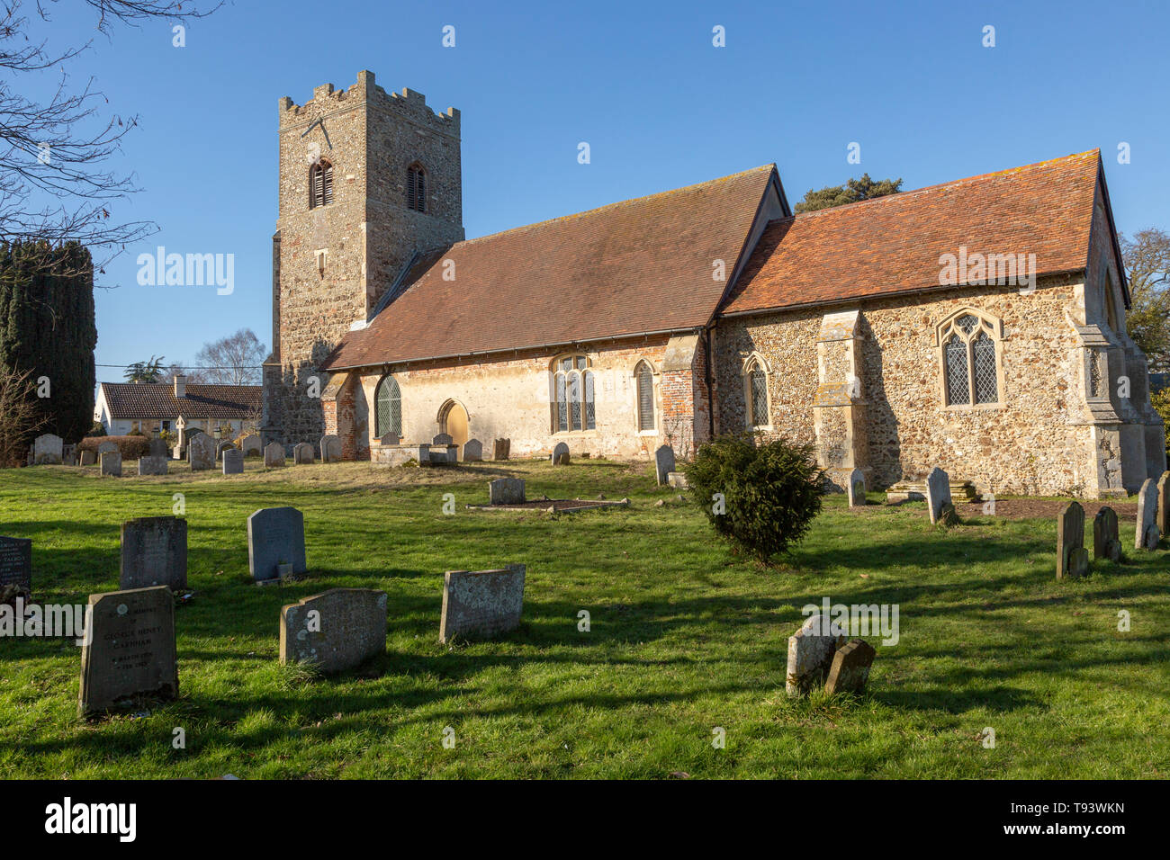 Church of Saints Mary and Martin, Kirton, Suffolk, England, UK Stock