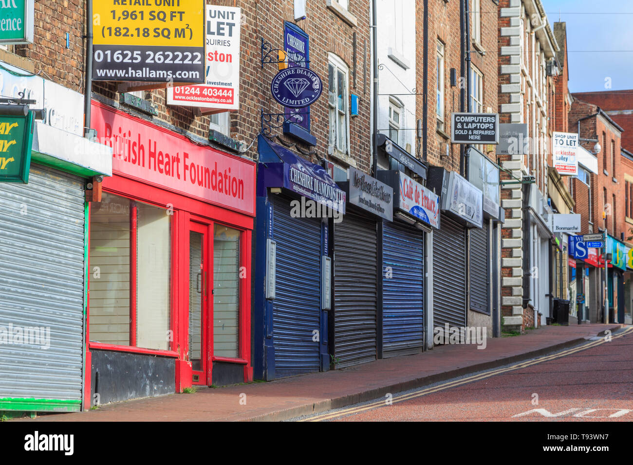 Macclesfield town centre high street hires stock photography and