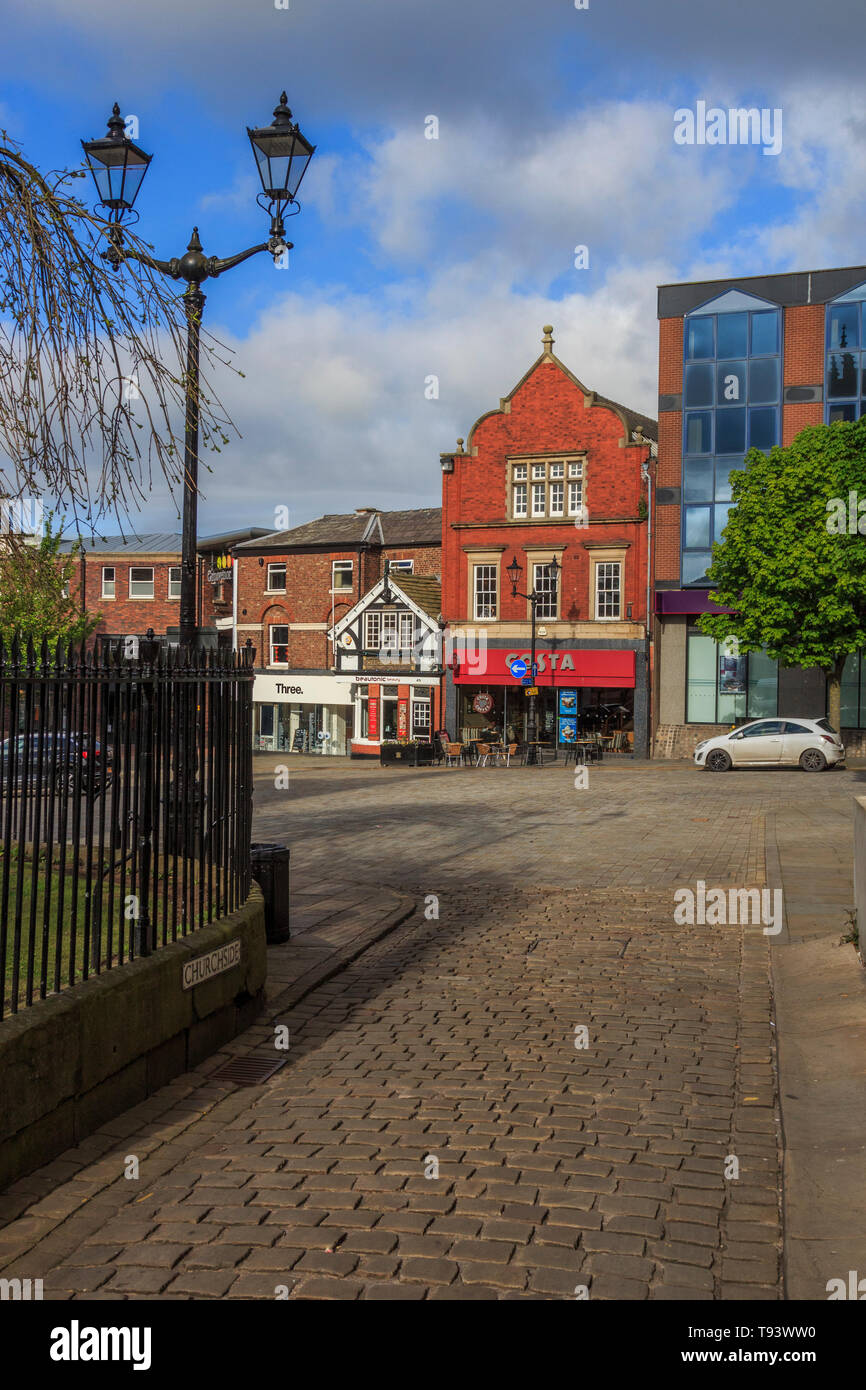 Macclesfield town centre high street hires stock photography and