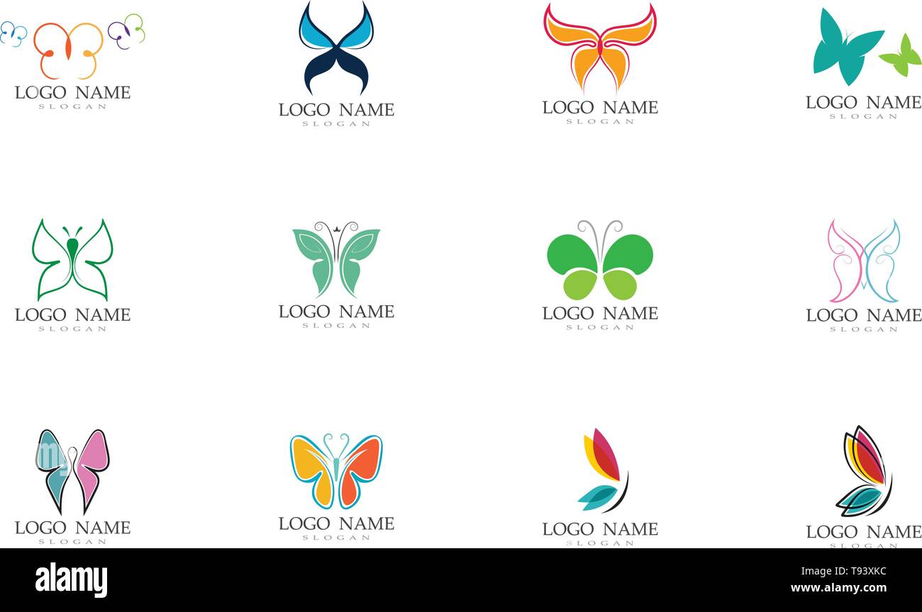 Butterfly logo and symbol Vector design Stock Vector Image & Art Alamy