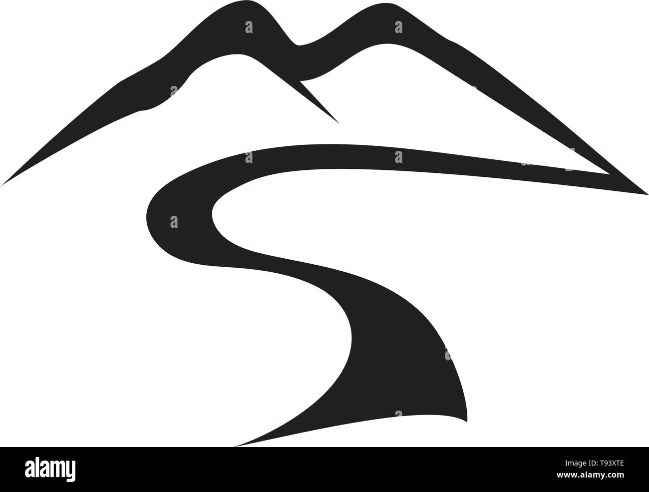 Minimalist Landscape Mountain logo design inspiration Stock Vector ...
