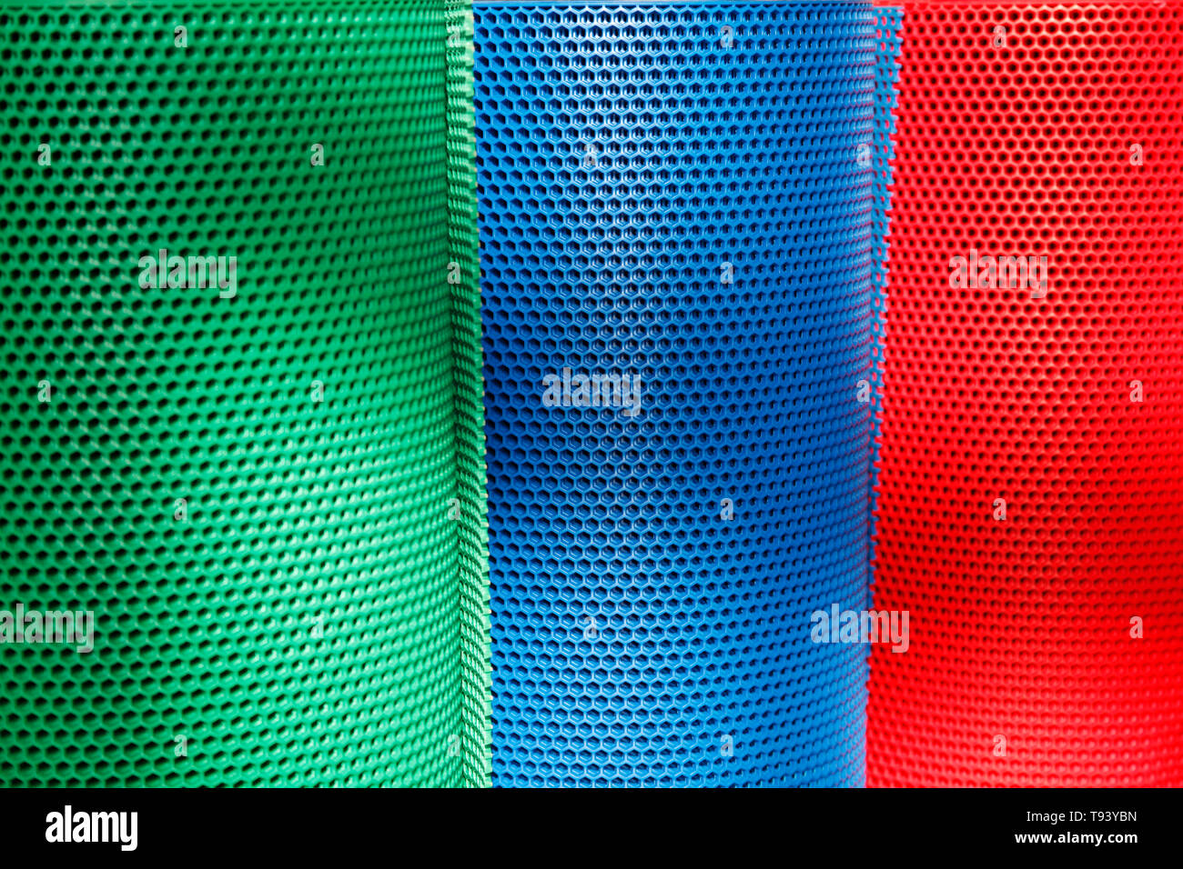 Colorful and perforated plastic grid Stock Photo Alamy