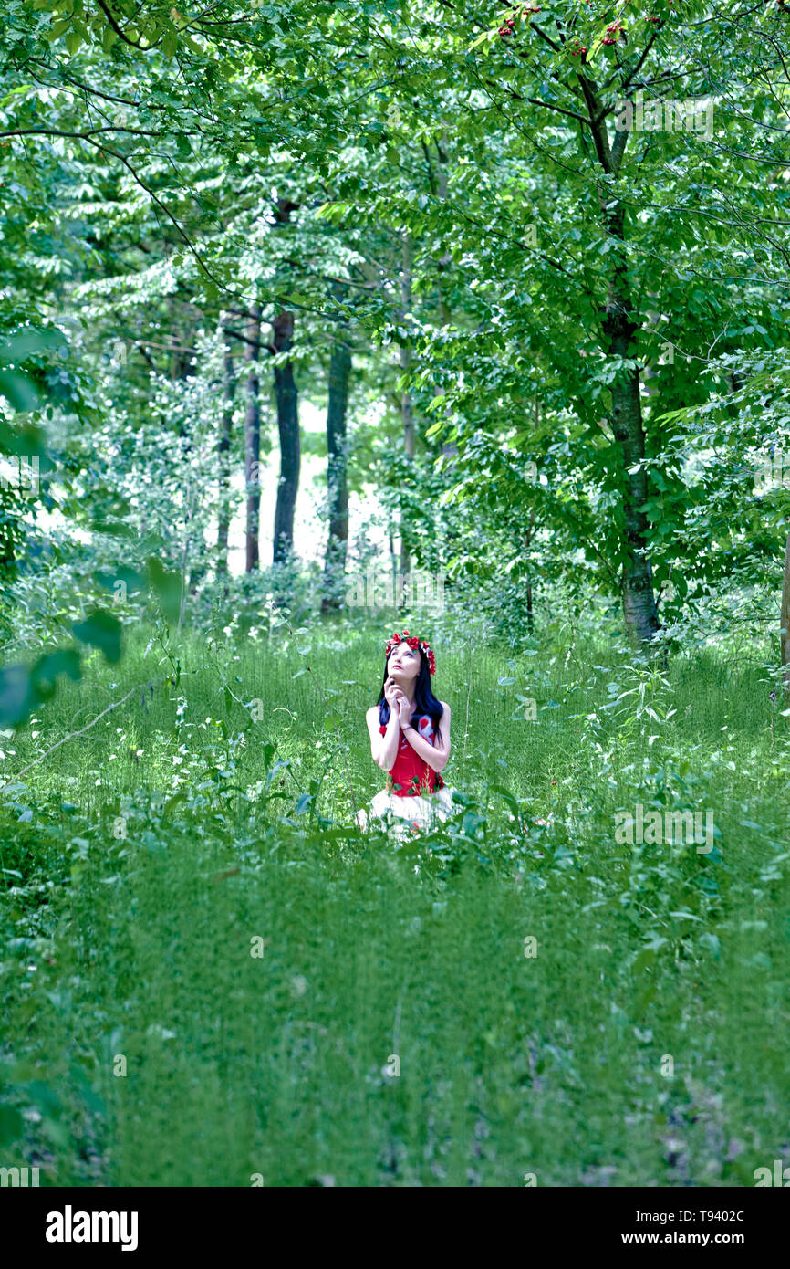 woman in the wood Stock Photo