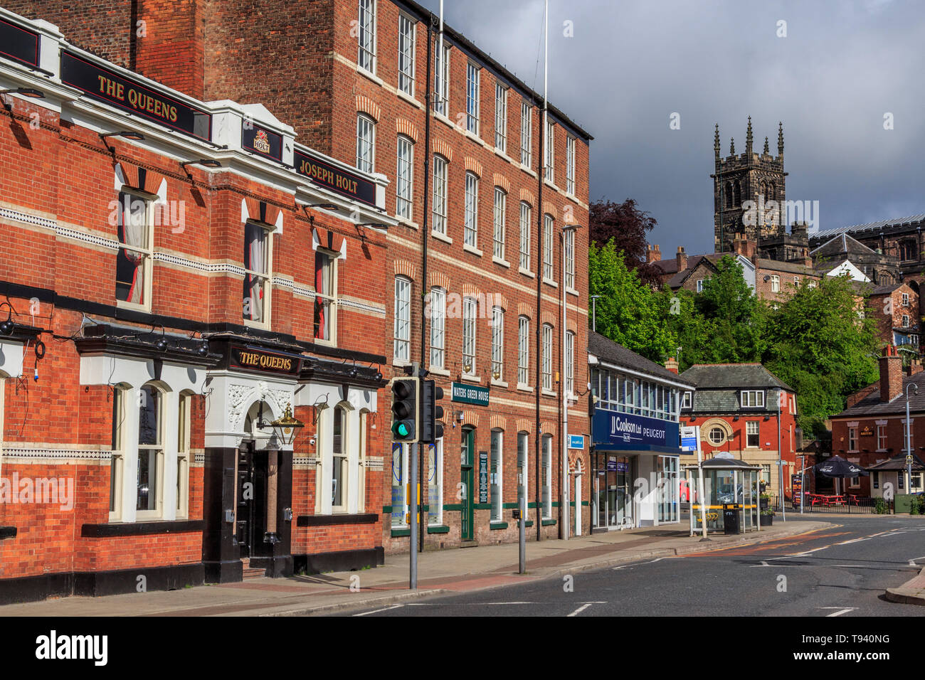 Macclesfield town centre high street hires stock photography and