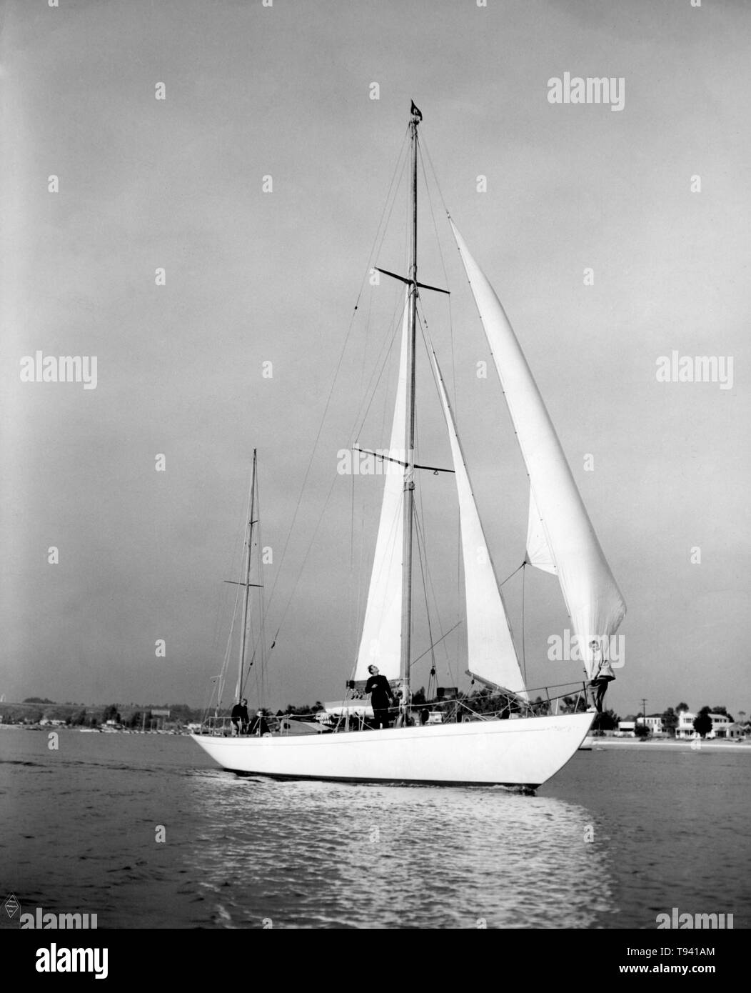 Humphrey Bogart and Lauren Bacall on their boat SANTANA 1946 Photo by Floyd McCarty Warner Bros. Stock Photo