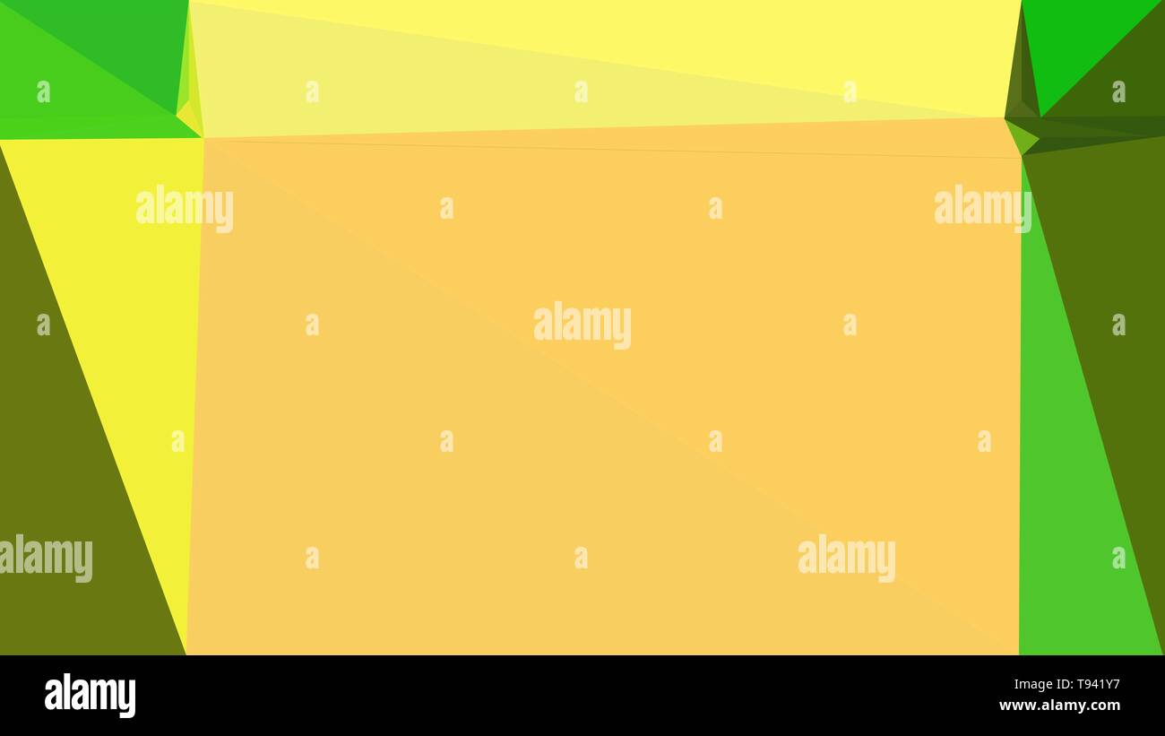 geometric triangles style in dark green, pastel orange and lime green