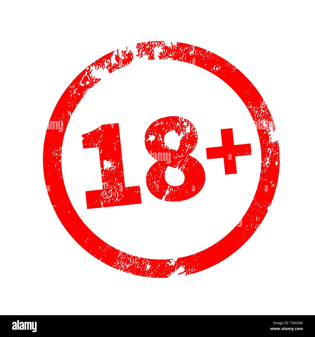 Parental advisory, explicit content, 18 years grunge round red warning ...