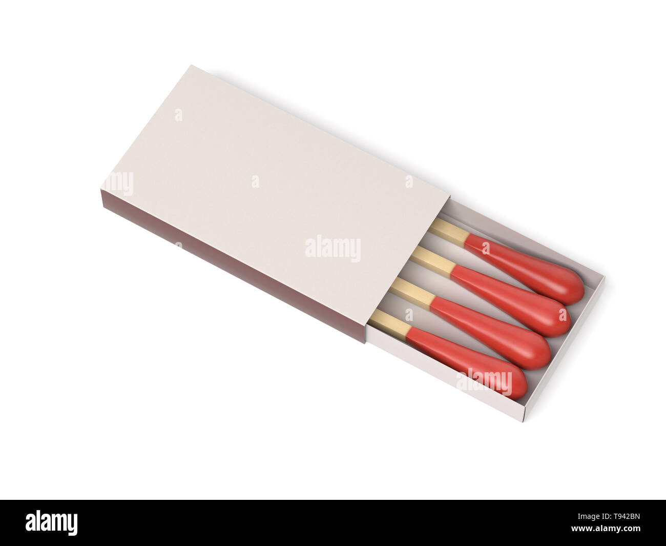 Long matchsticks. 3d rendering illustration isolated on white