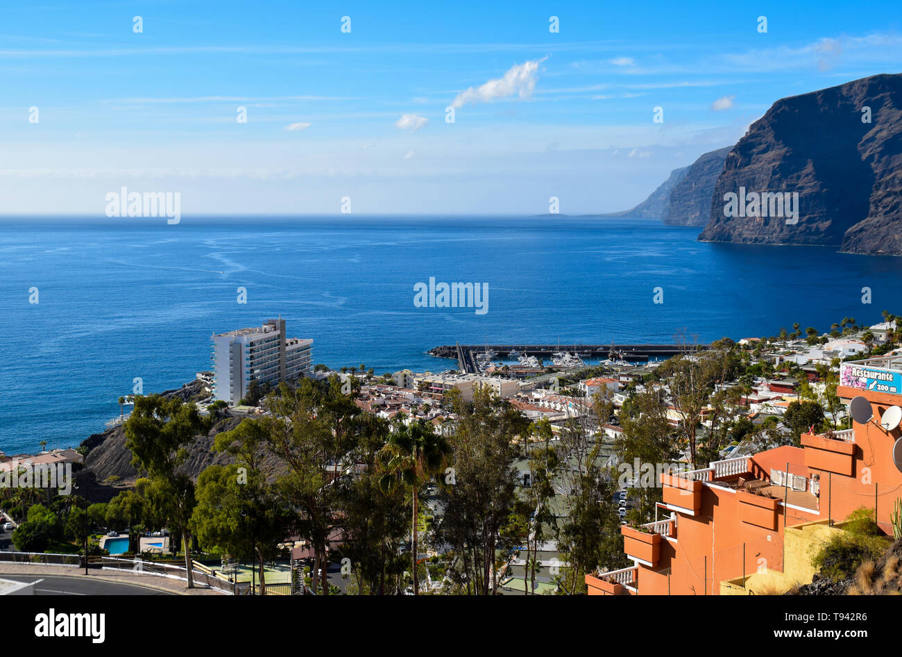 Los Gigantes and Puerto de Santiago, Tenerife, Canary Islands Stock Photo