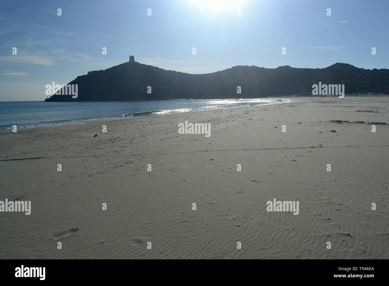 Beach of Porto Giunco Stock Photo