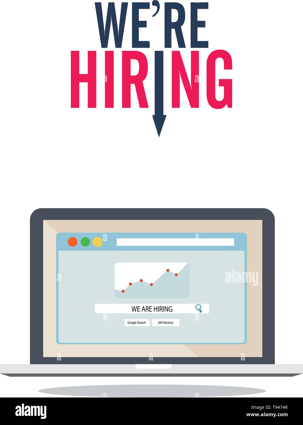 Human resources. Search for employees. Flat design graphic desings. Modern concepts for web banners, websites, infographics Stock Vector