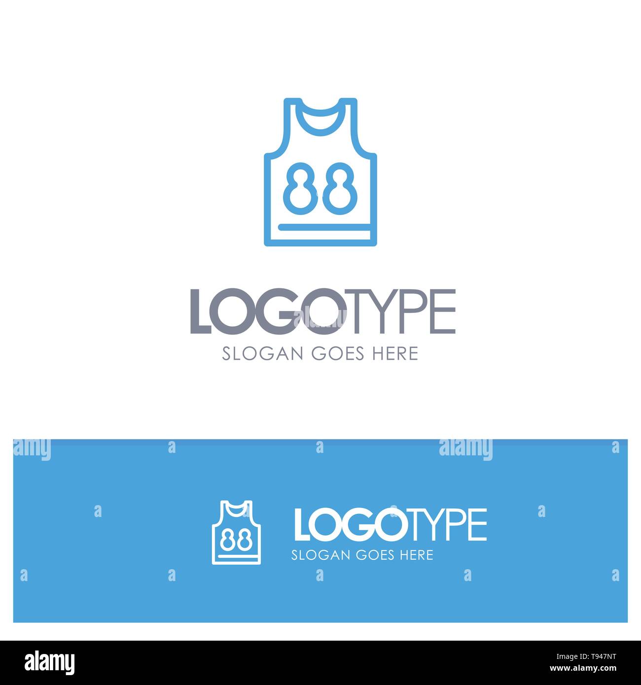 Shirt, Tshirt, Game, Sport Blue outLine Logo with place for tagline