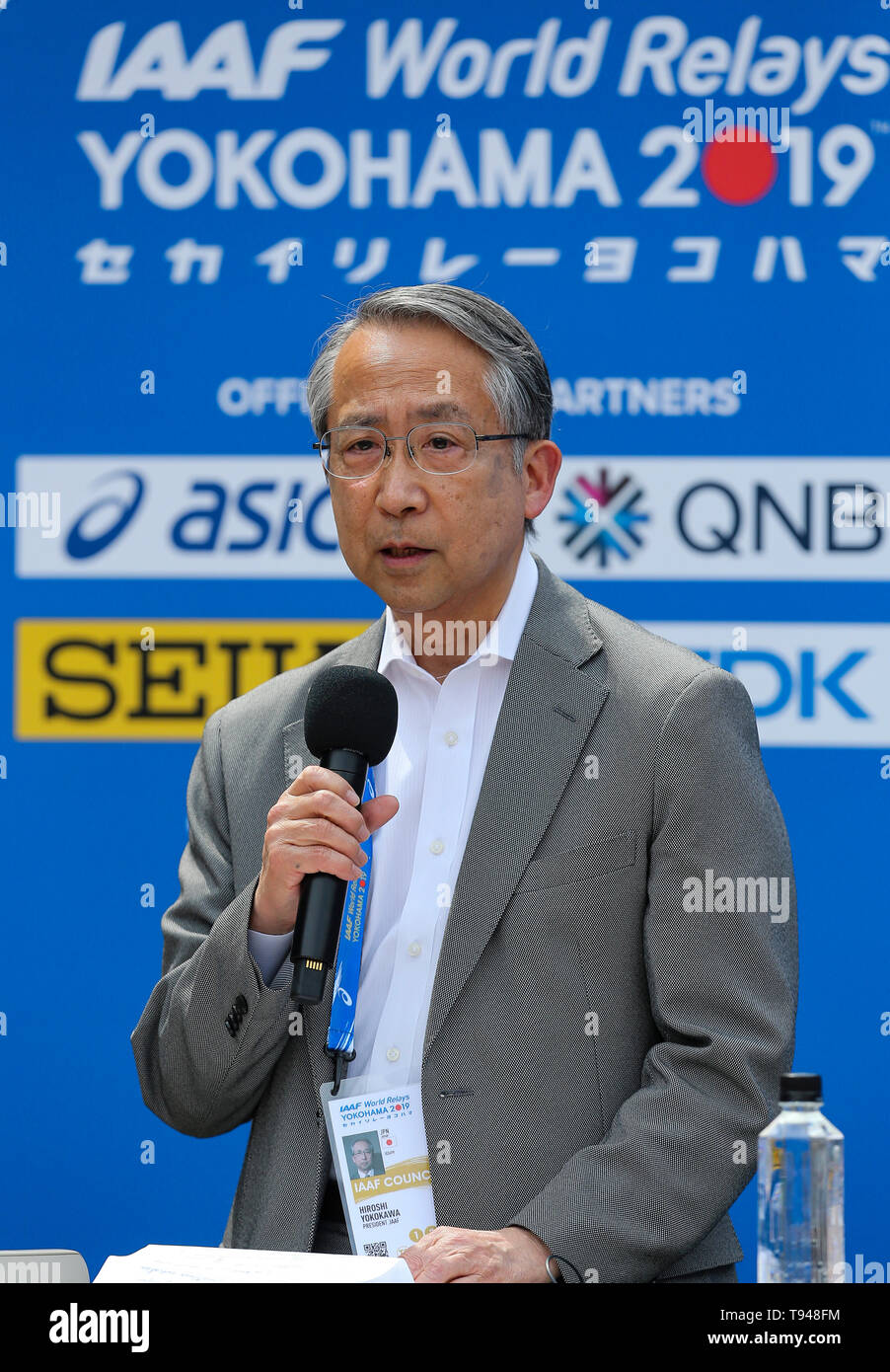 YOKOHAMA, JAPAN MAY 10 JAAF President Hiroshi Yokokawa during the