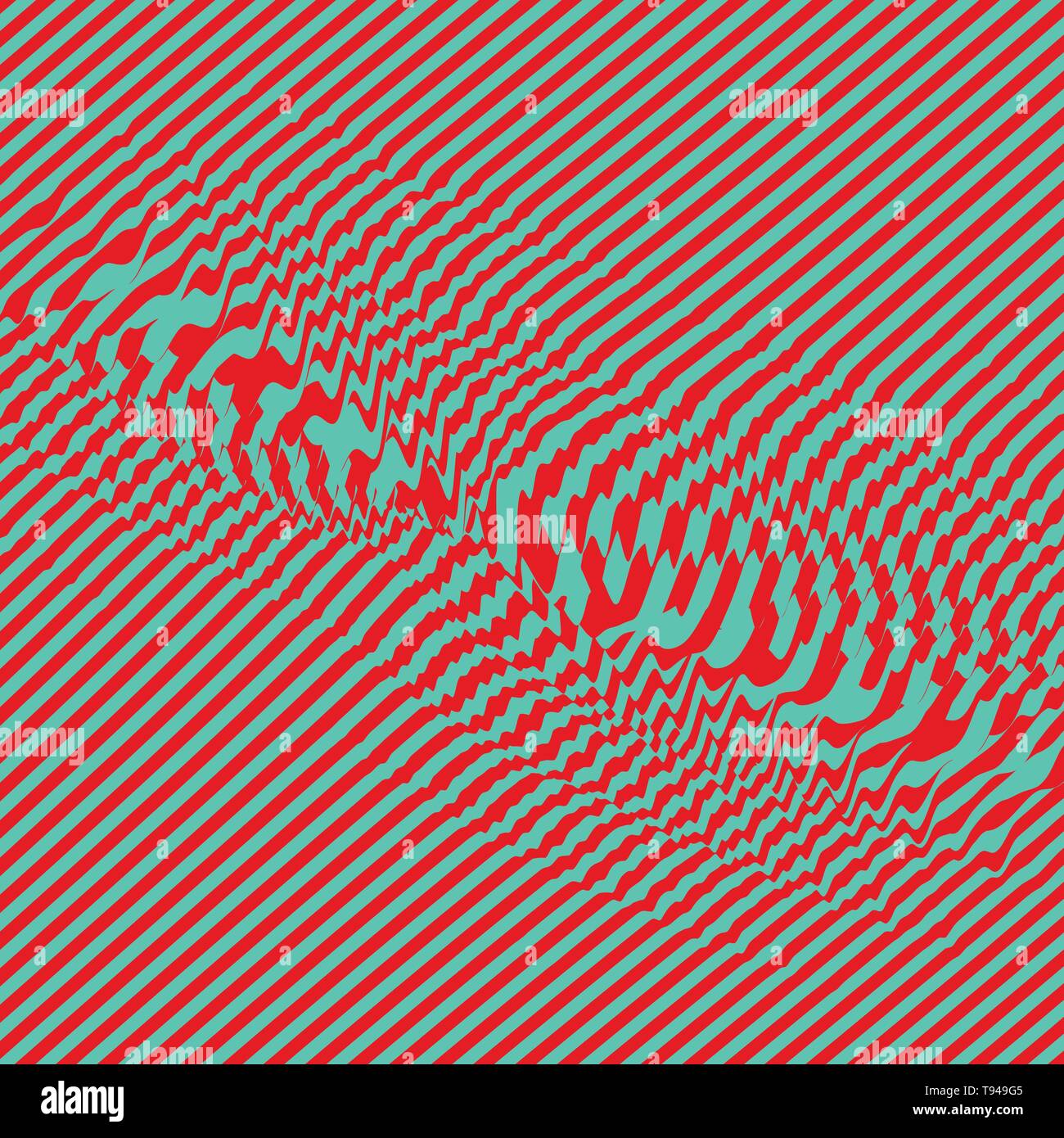 Waveform background. Surface distortion. Pattern with optical illusion ...