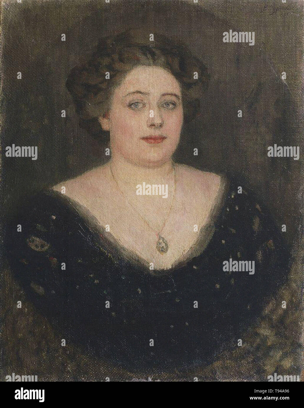 Vasily Surikov - portrait m velichkin nee baroness von klodt yurgensburg 1914 Stock Photo