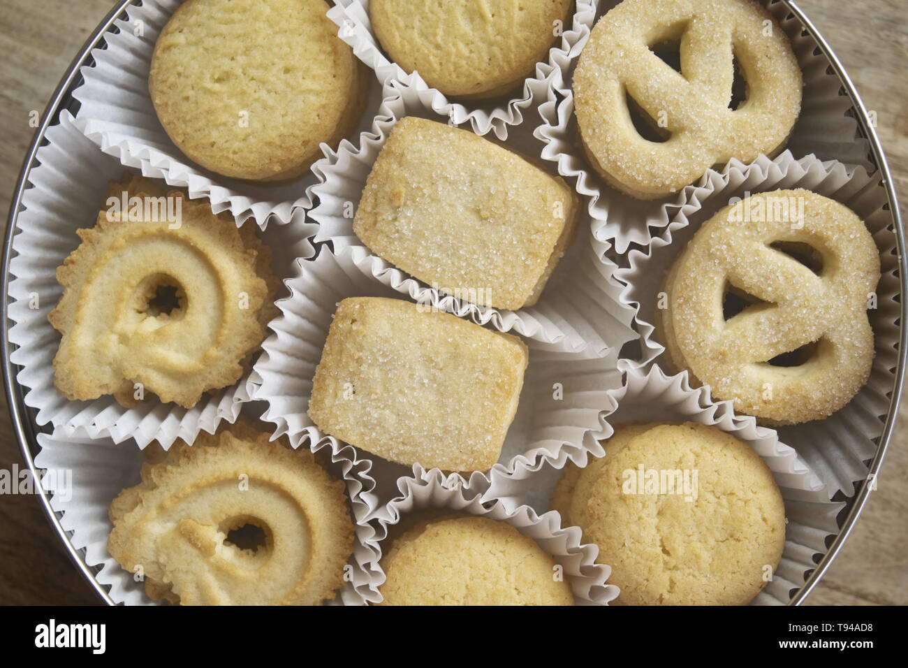danish butter biscuits in a metallic box Stock Photo Alamy