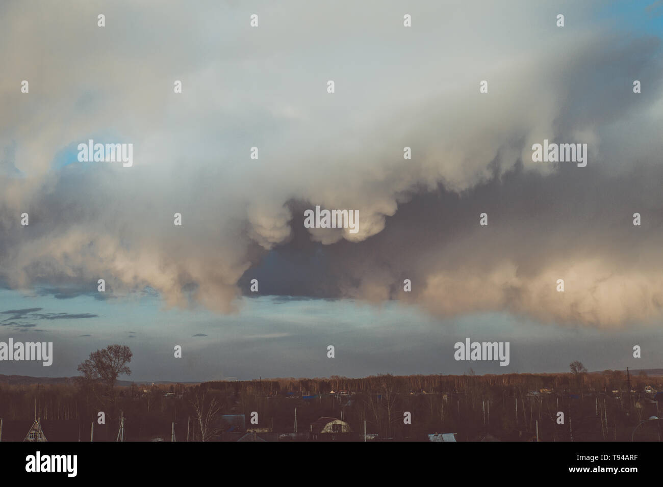 original dark clouds before heavy rain. background of sky and storm ...