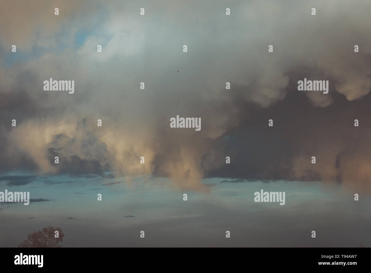 original dark clouds before heavy rain. background of sky and storm ...