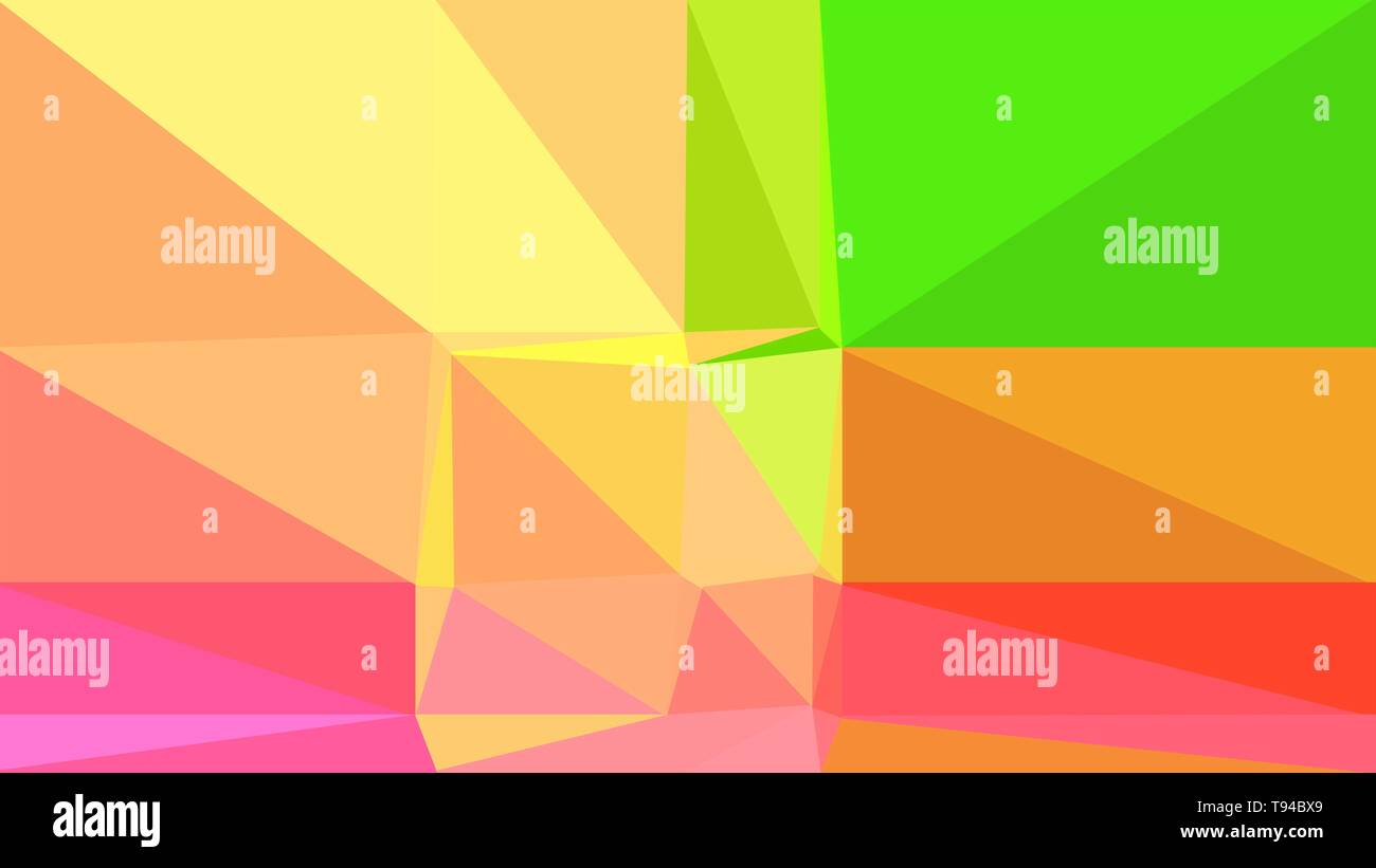 sandy brown, neon green and pastel red color geometric triangle ...