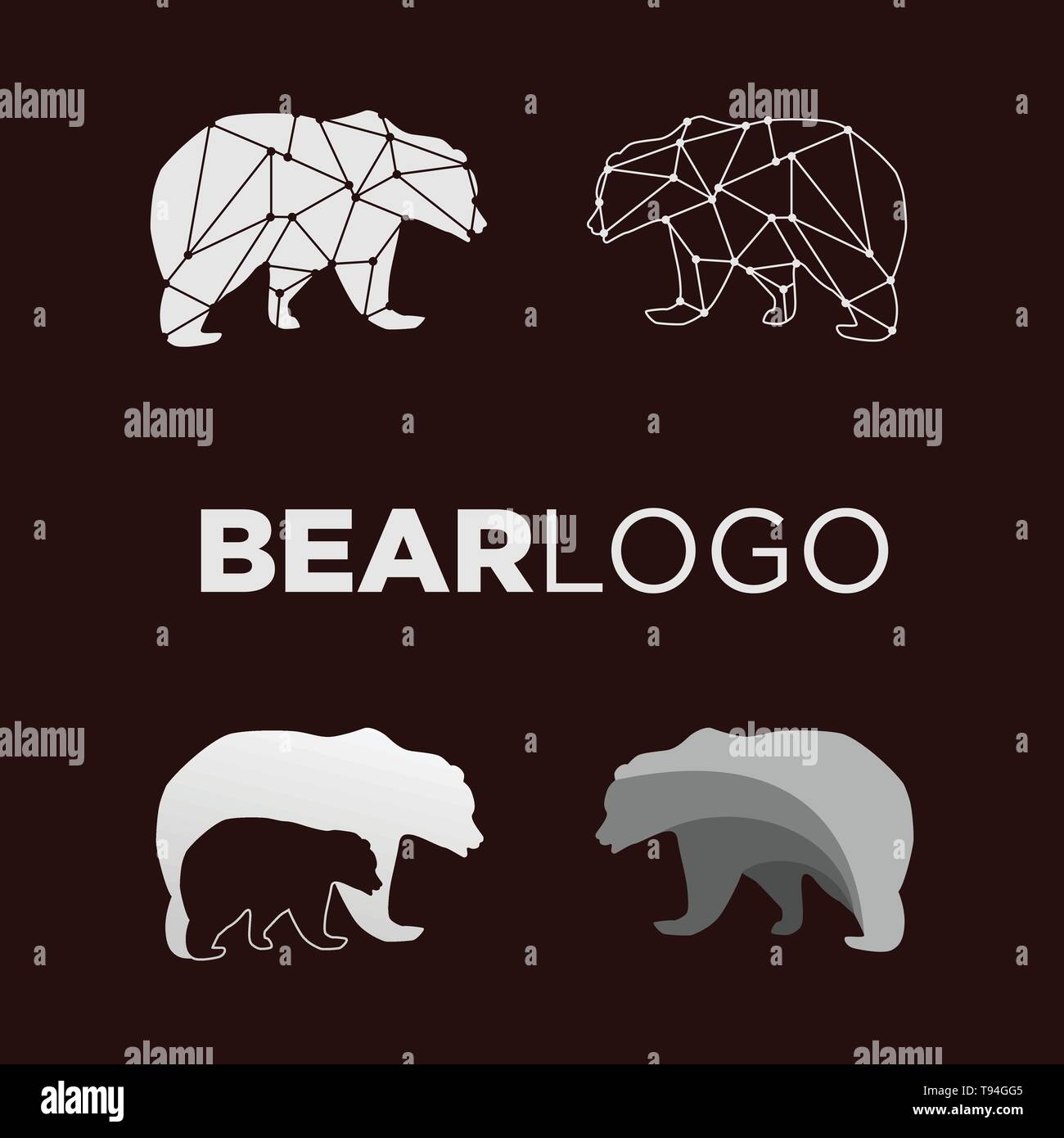 bear geometric logo design vector illustration icon element - vector Stock  Vector Image & Art - Alamy