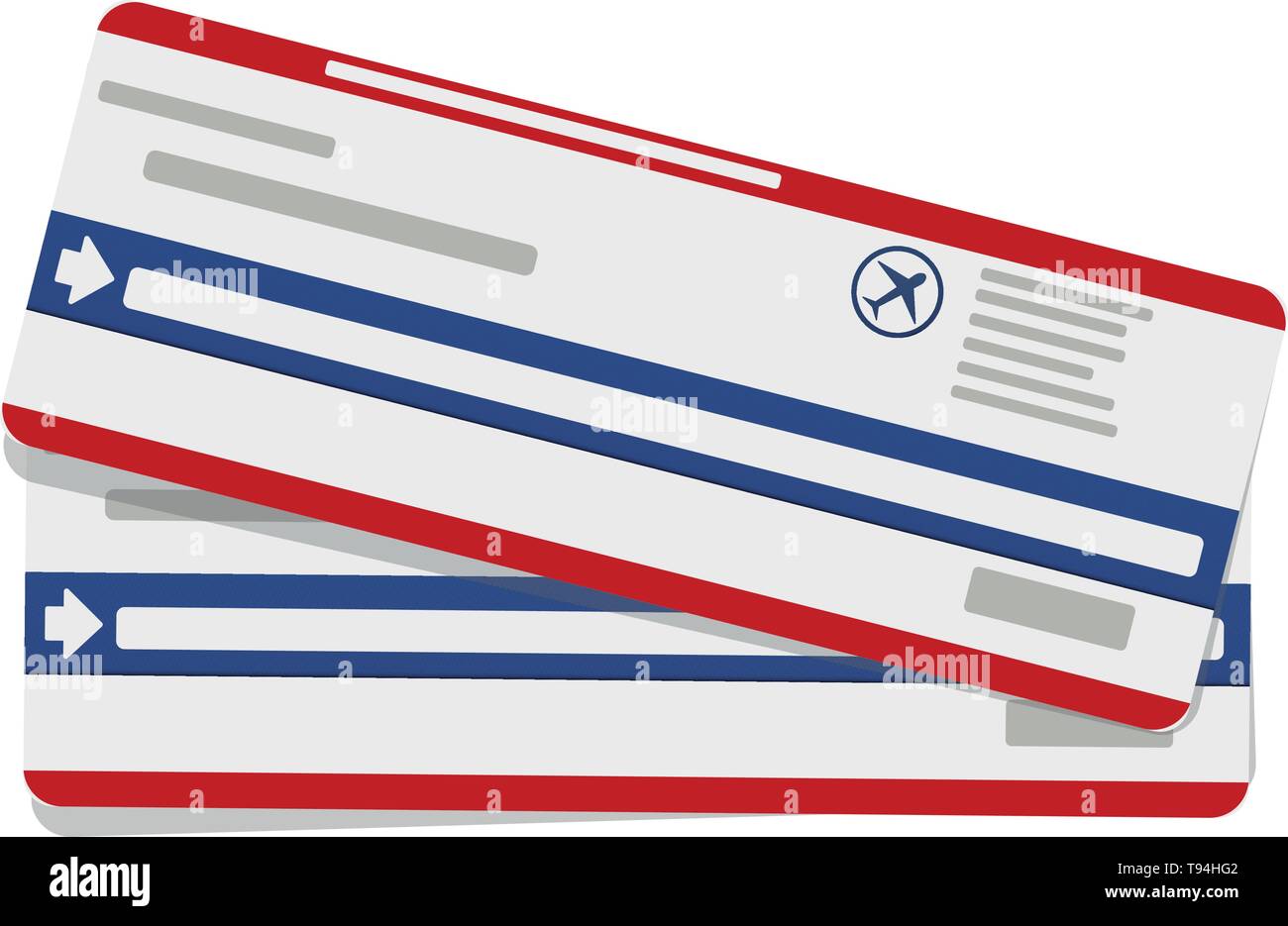 Modern airline travel boarding pass two tickets. Vector template Stock ...