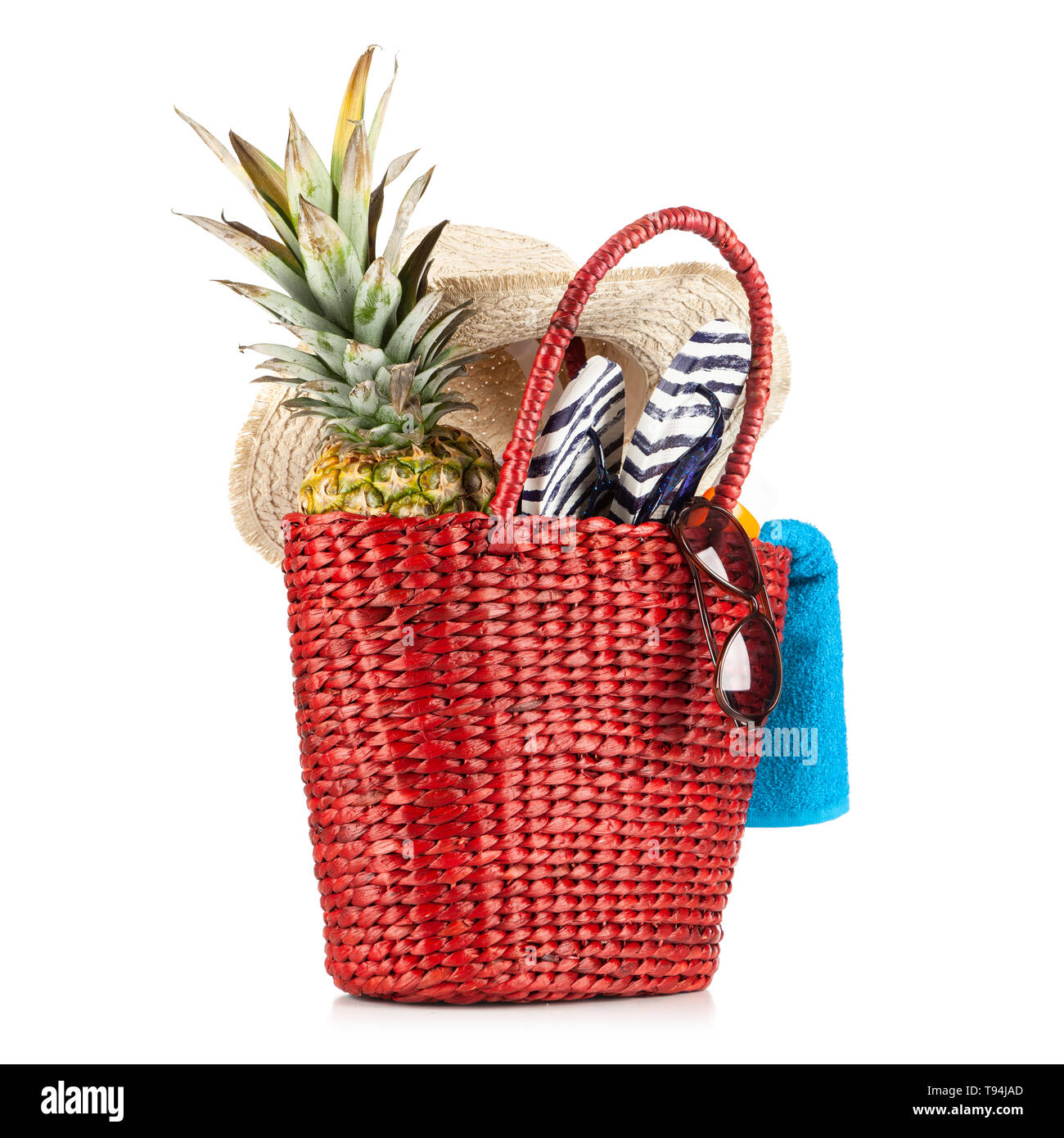 Red beach bag Stock Photo Alamy