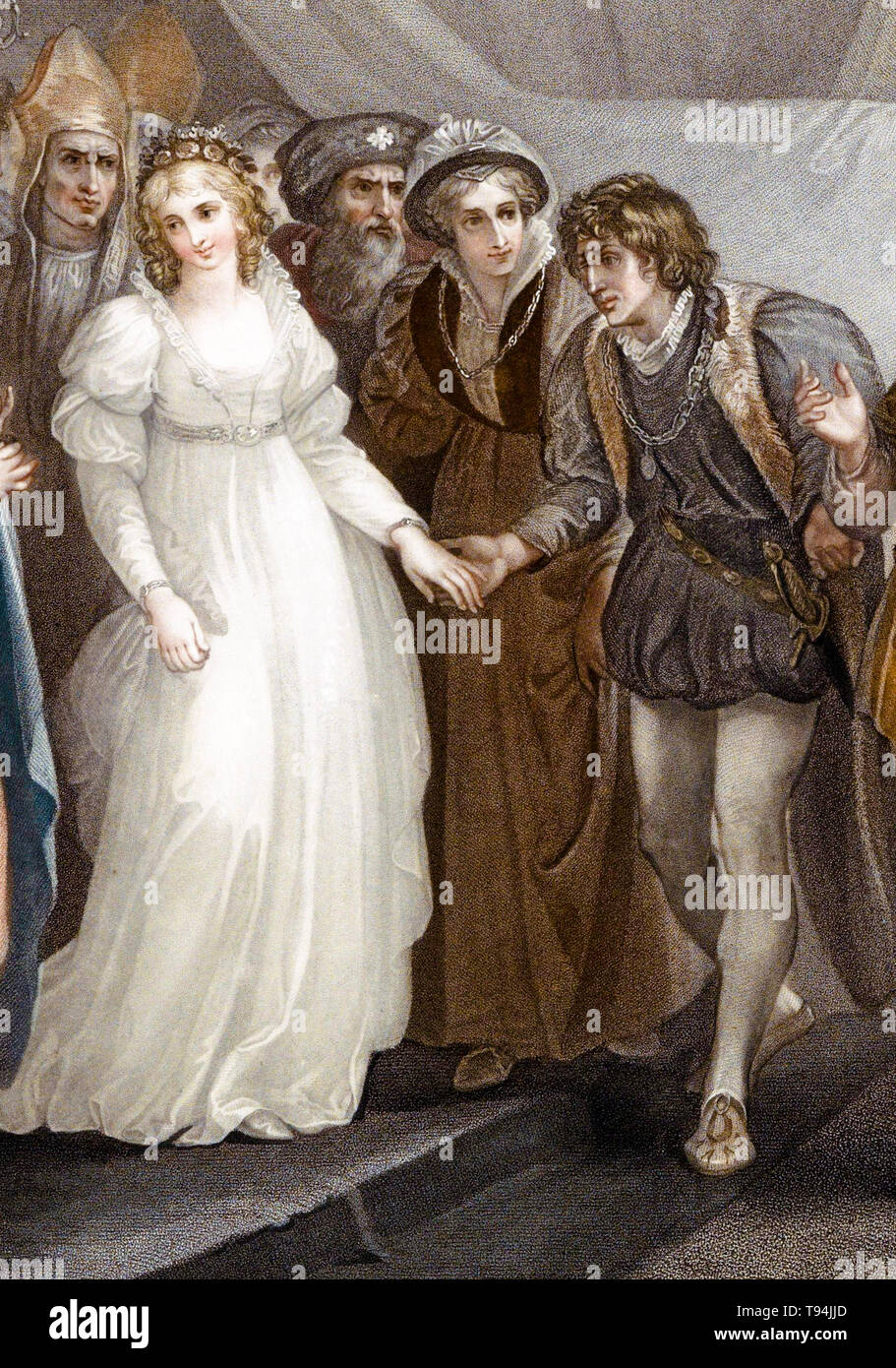 Catherine of France (Catherine of Valois) presented to Henry V of England, at the treaty of Troyes (detail), 1799 Stock Photo